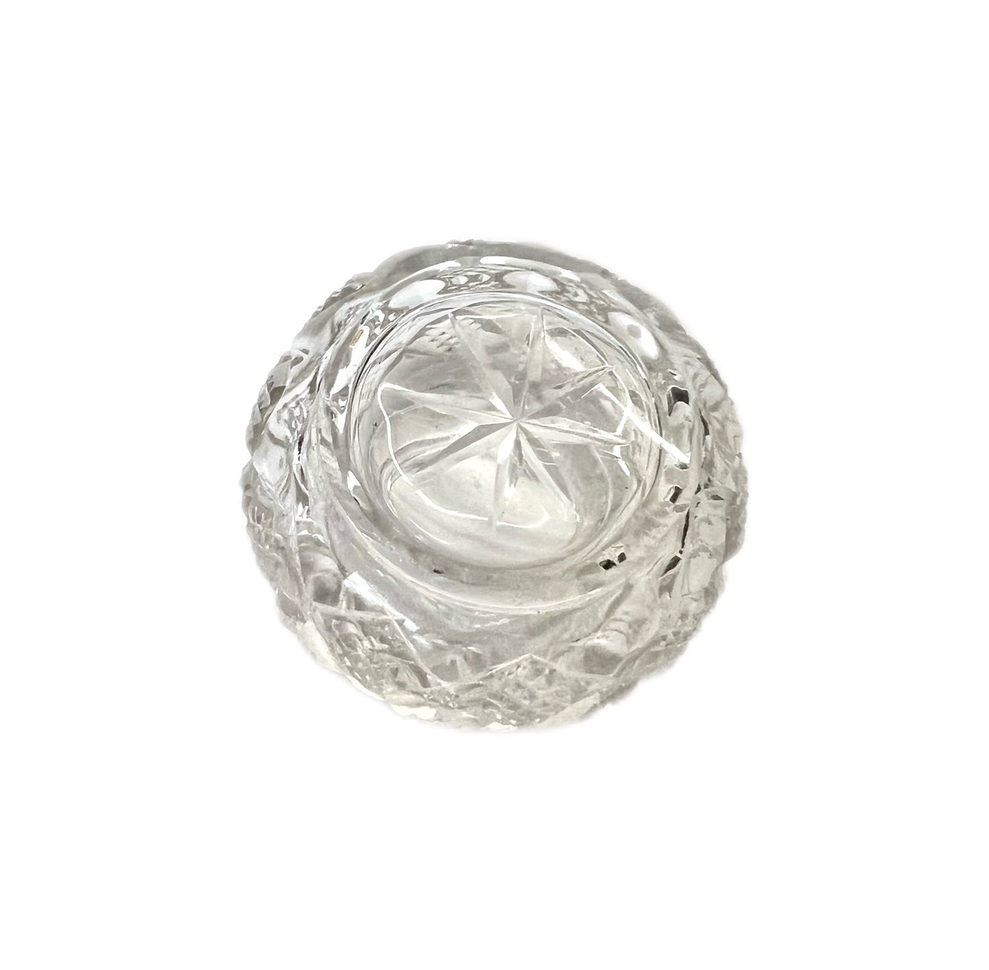 Late Victorian to early Edwardian sterling silver and cut glass miniature toiletry jar