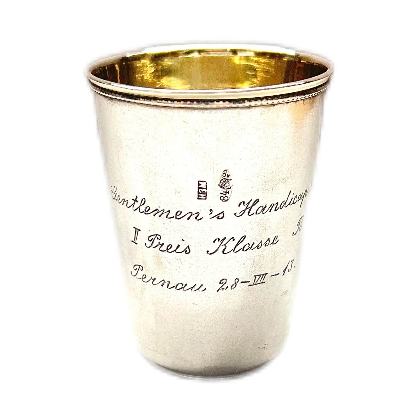 Antique Russian .875 silver shot glass circa 1913