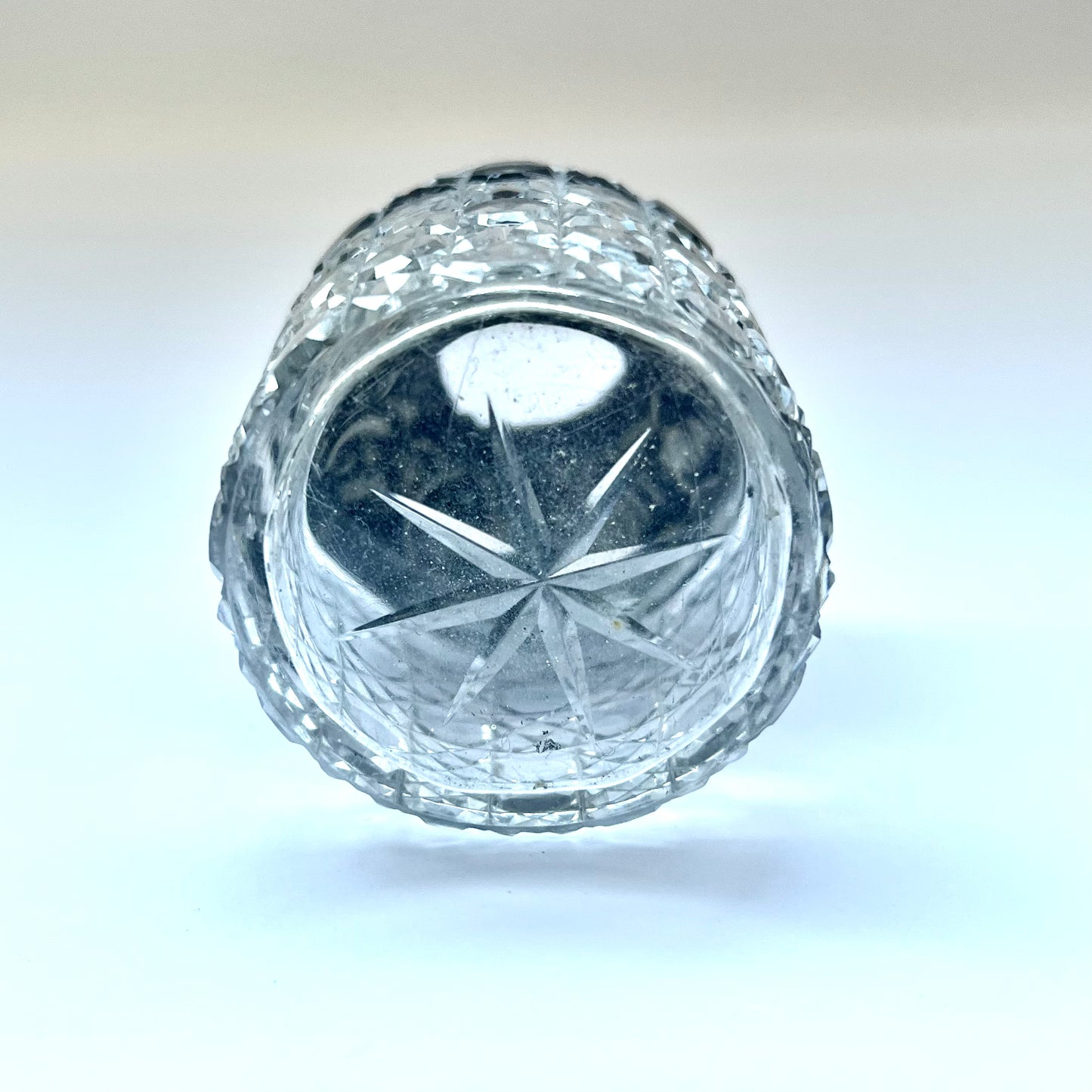 Antique sterling silver and crystal hair tidy, keeper or receiver circa London, 1907