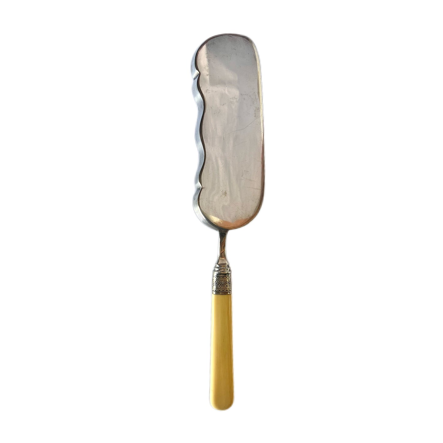 Antique 19th century silver-plated cake server with ivory handle