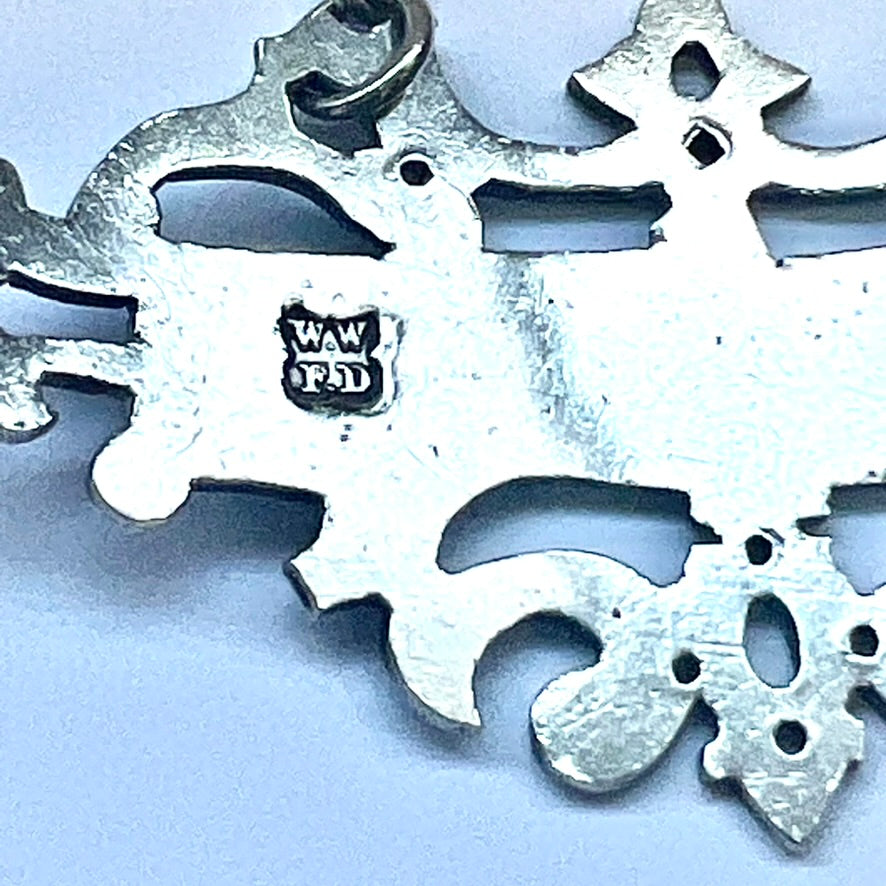 Stunning High Victorian sterling silver Burgandy liquor ticket / decanter label by Wright & Davies, London, 1866