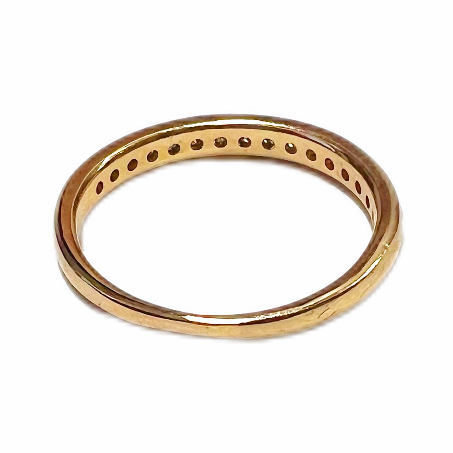 14 carat gold and diamond channel set half eternity band
