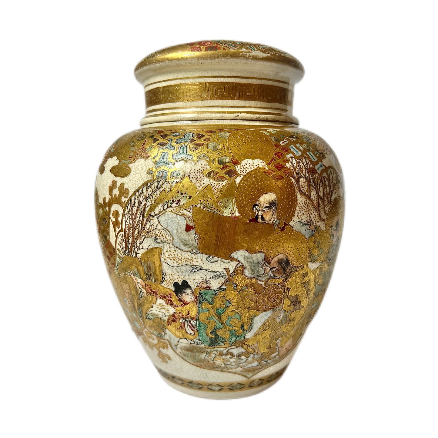 Late Meiji to early Showa Period Satsuma lidded jar, circa 1920s to 1930s.