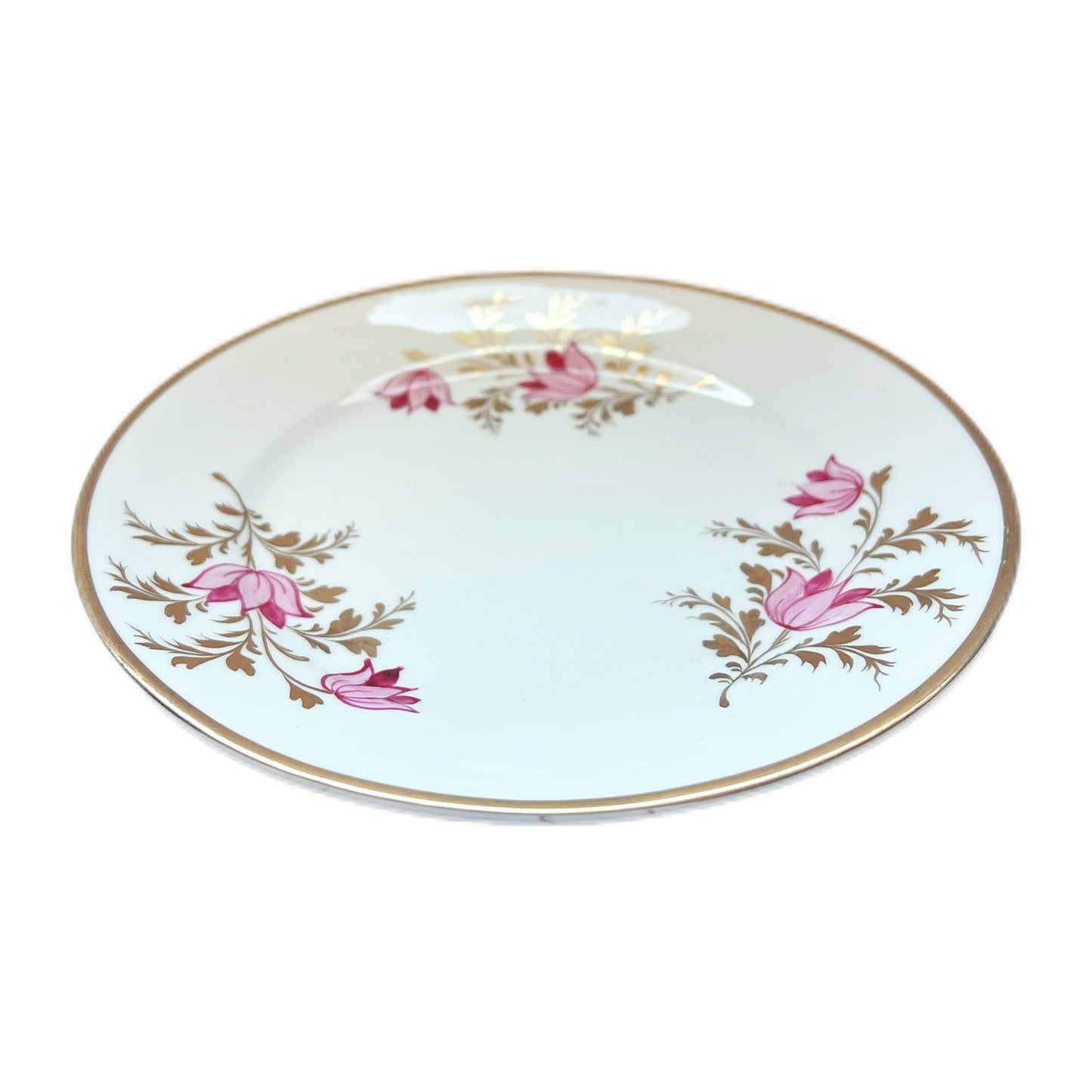 Antique unmarked English bone china plate, circa mid 19th century