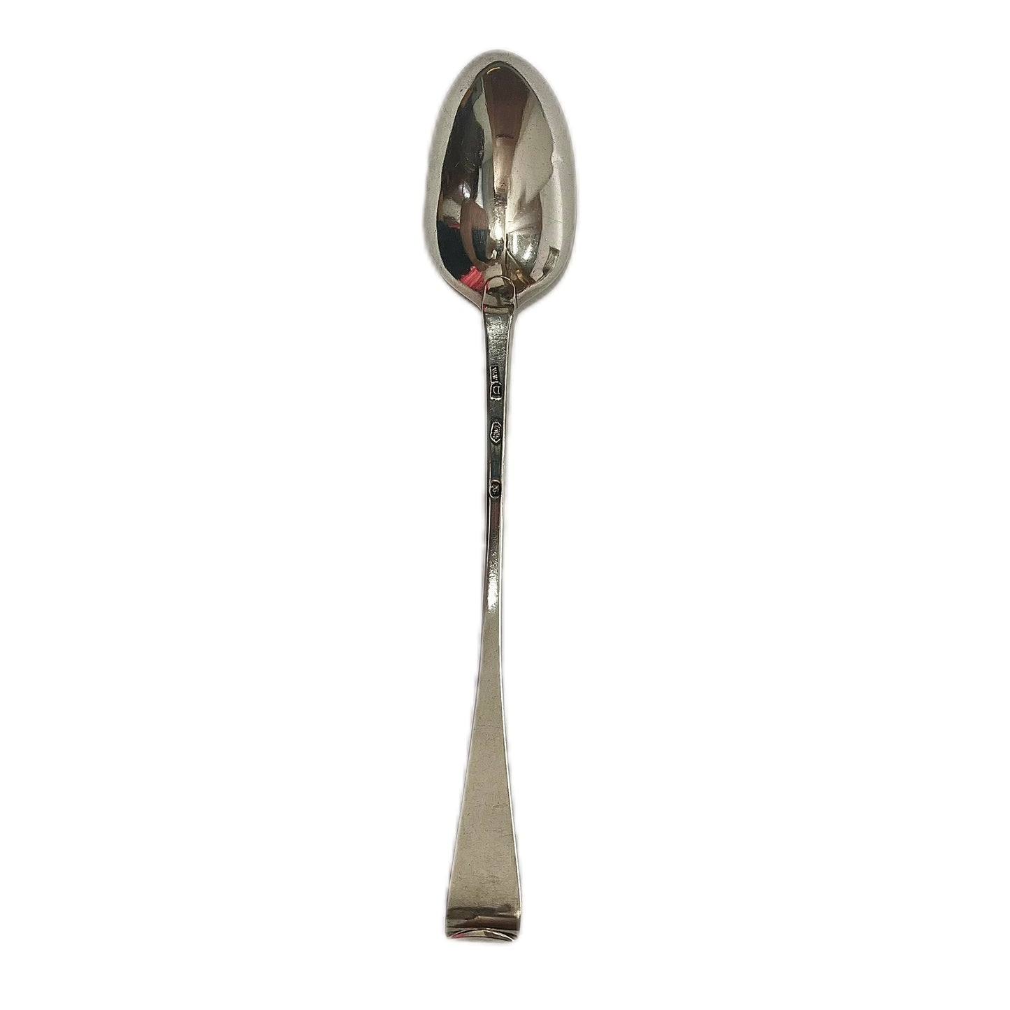Antique Irish George III large sterling silver hook-ended serving spoon, 1776