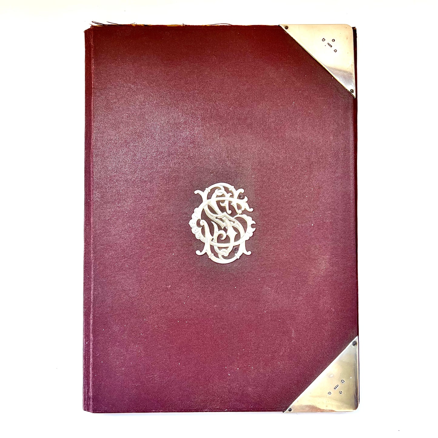 Late Victorian desk compendium / desk blotter with silver mounts, sponsor’s marks for Carlile and Watt, Edinburgh