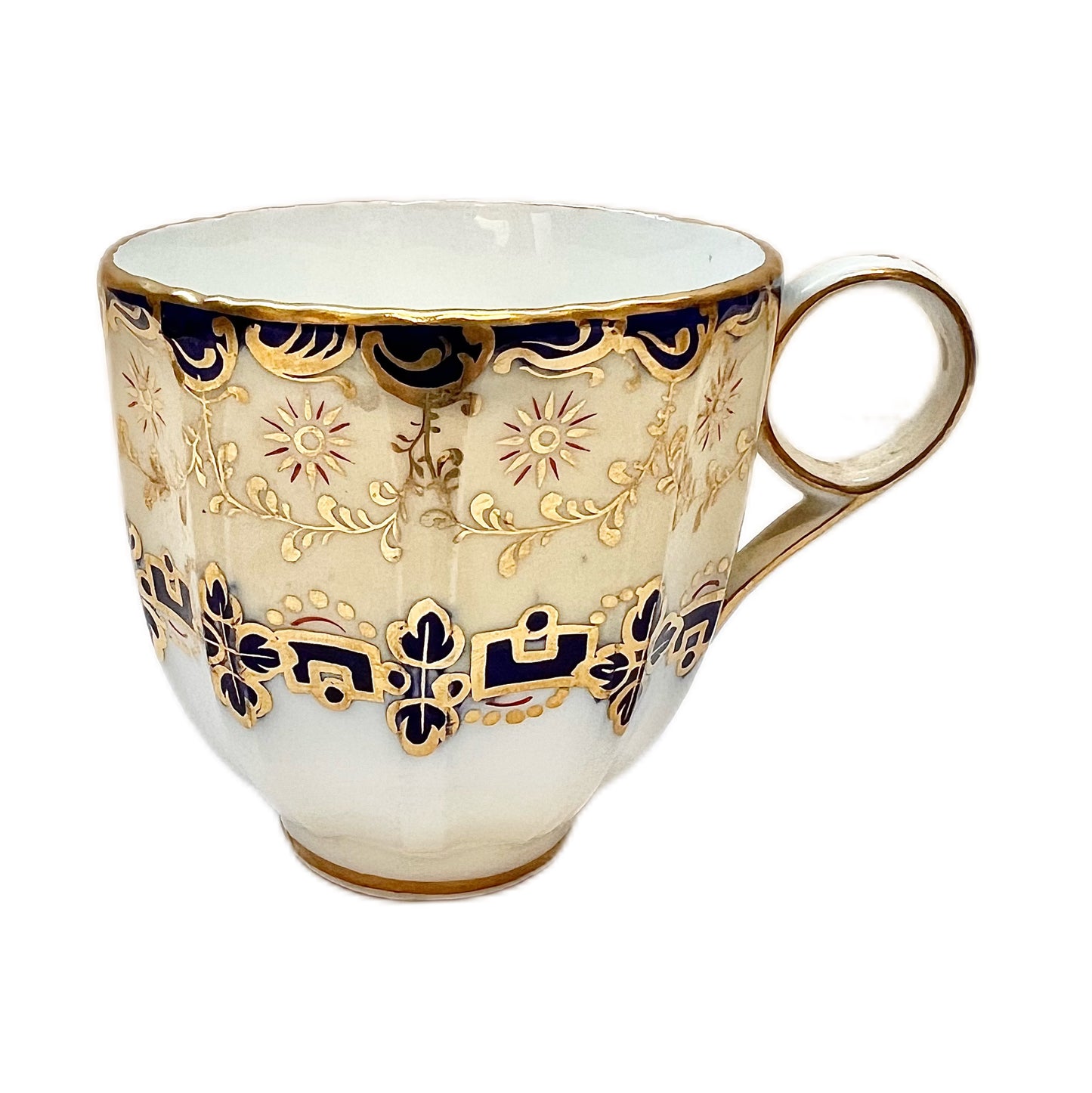 Early 19th century Minton Bute spiral shaped teacup with matching saucer