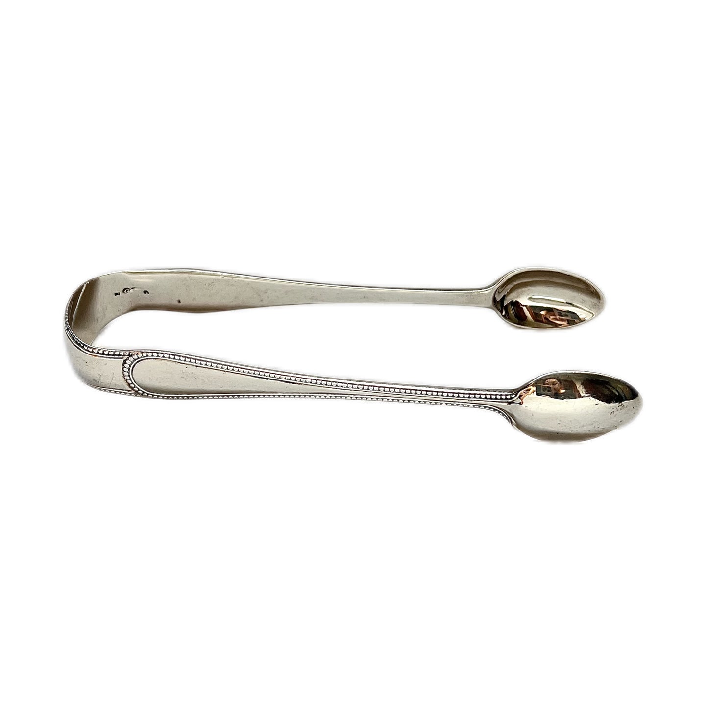 Antique Victorian sterling silver tongs with marks for London, 1869, Chawner and Co.