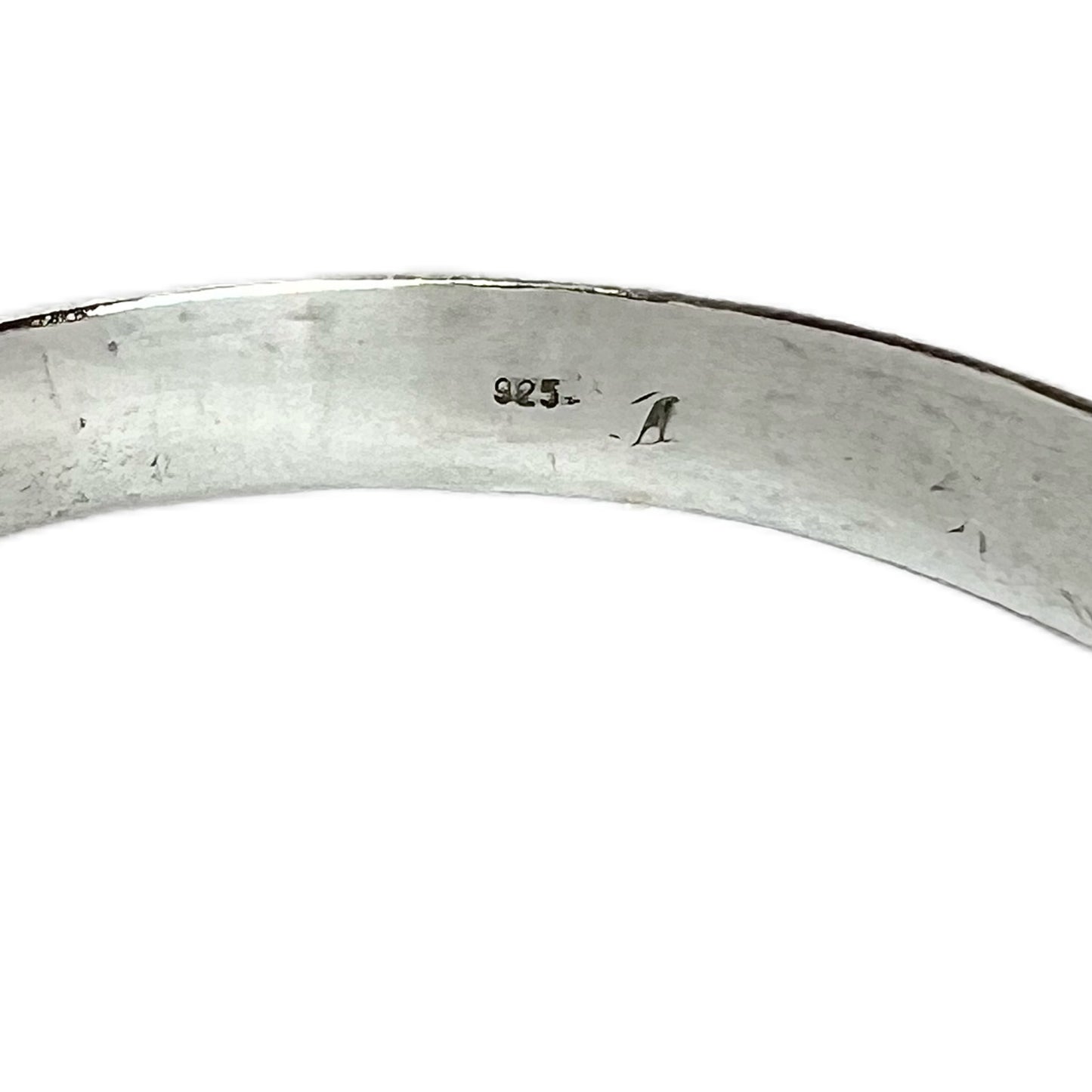 Vintage hand-planished sterling silver bangle bracelet