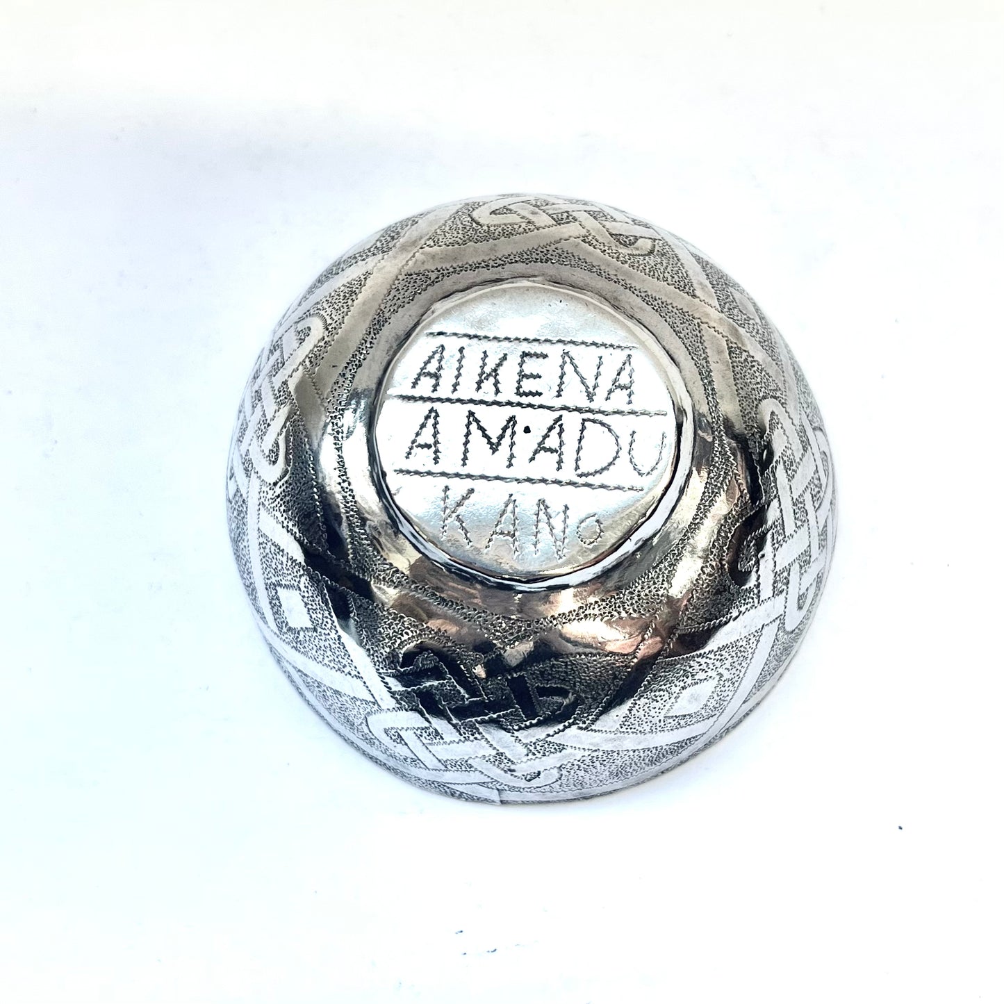 Early to mid 20th century Nigerian silver bowl by Aikena Amadu, Kano