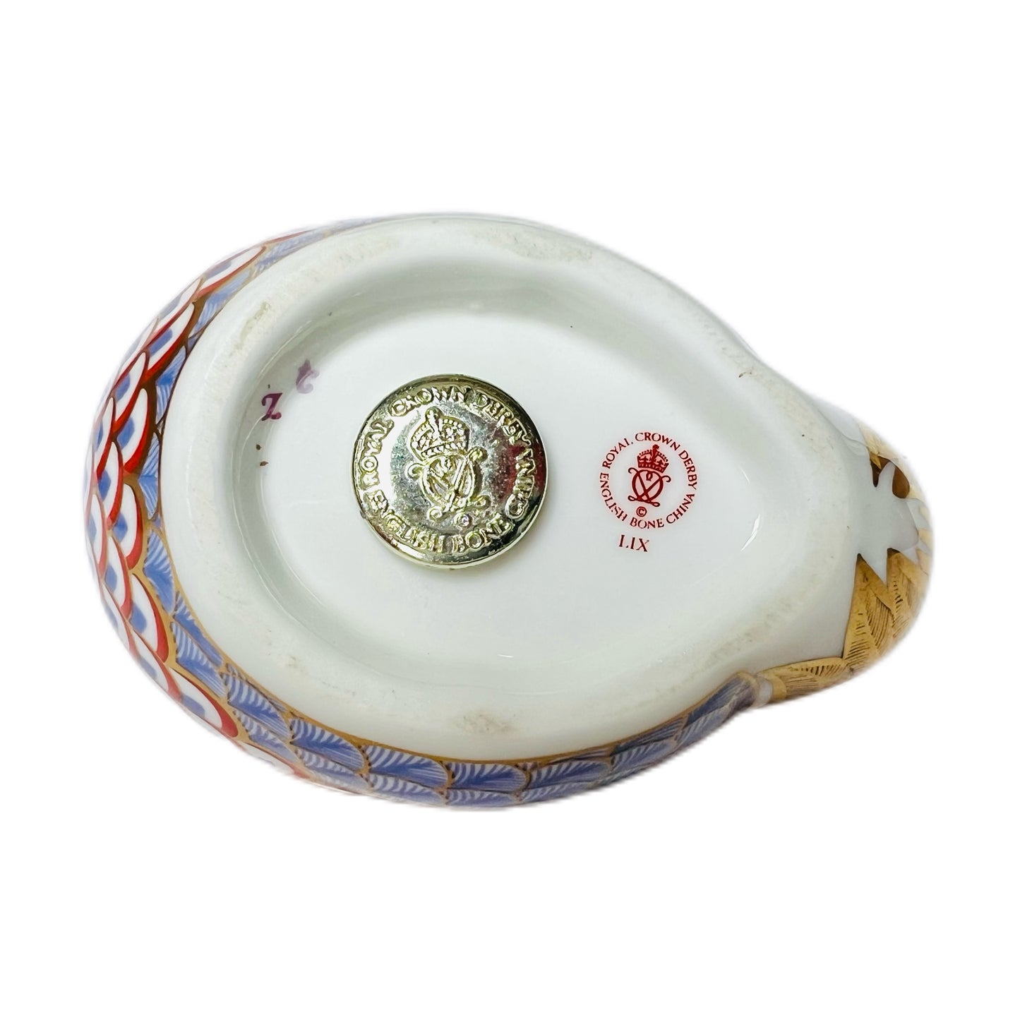 二级品相的复古皇家皇冠德比“公鸡”镇纸摆件