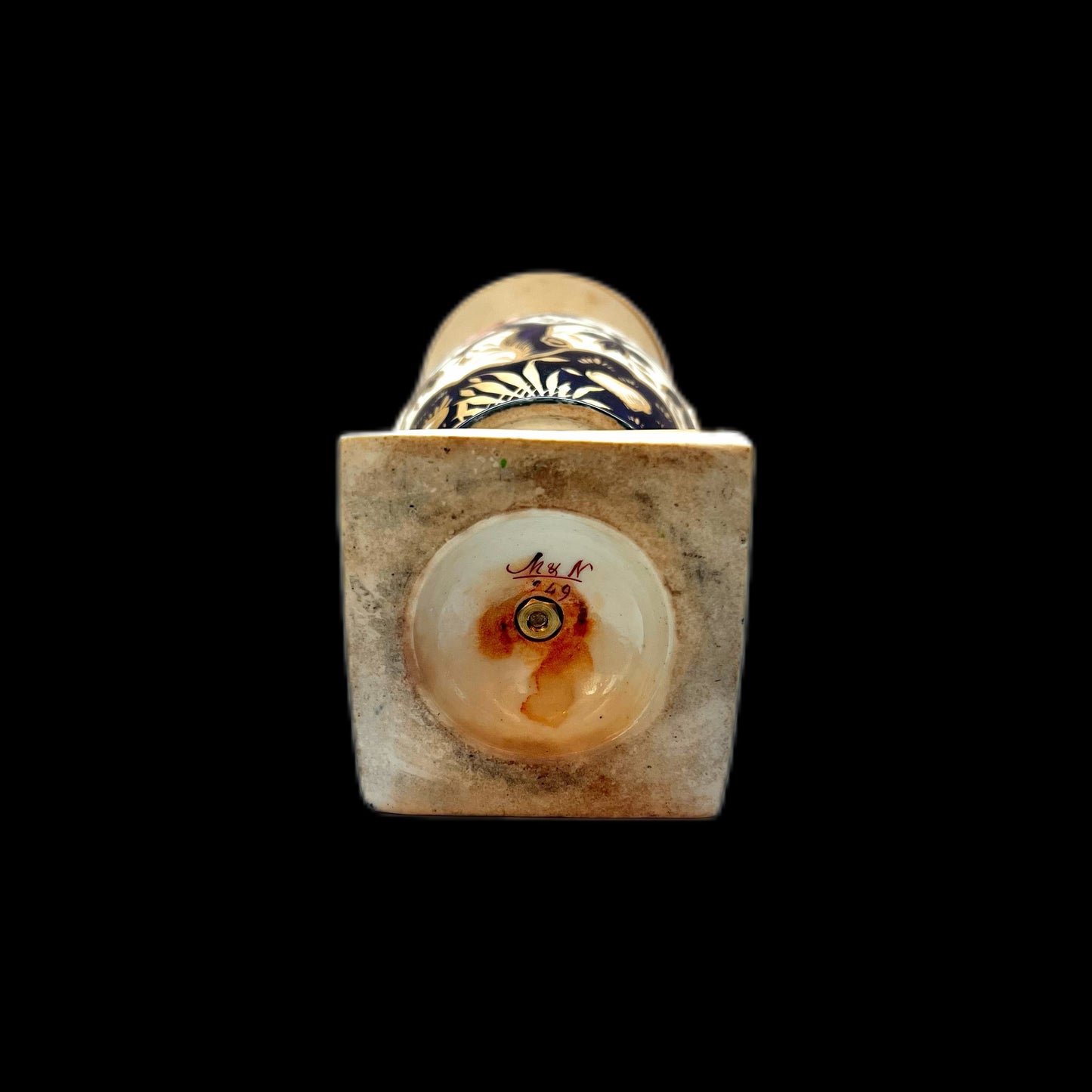 Jarrón antiguo de porcelana Mayer & Newbold de estilo Imari, circa 1820.