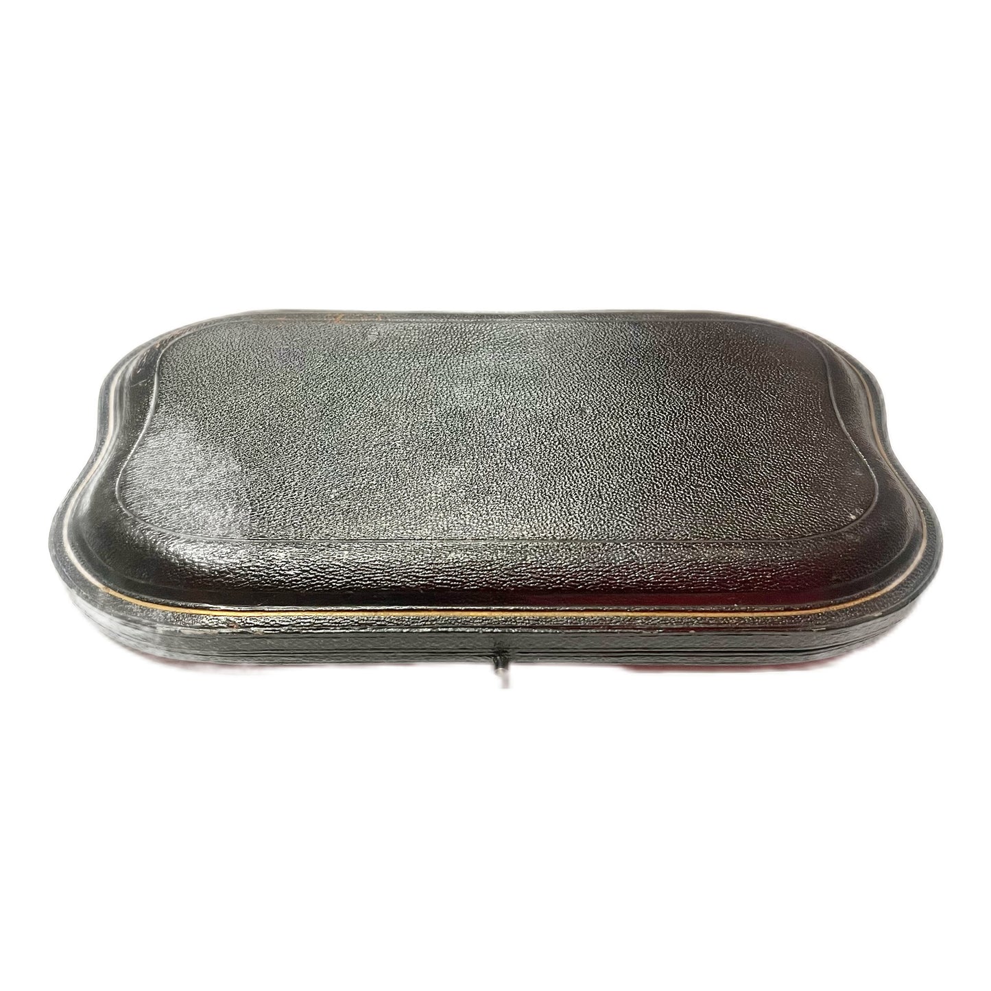 Llate Victorian serving spoons, gilt on sterling silver, Wakely & Wheeler. In original box.