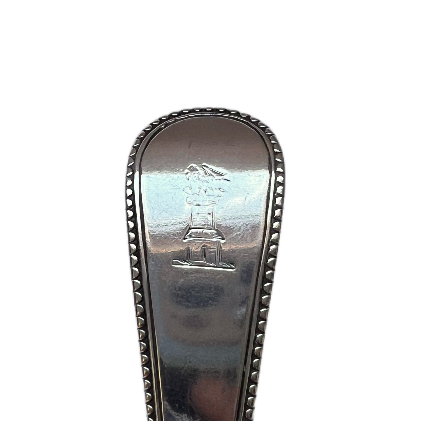 Antique pair of George III crested silver spoons, marks for William Sumner & Richard Crossley circa 1782