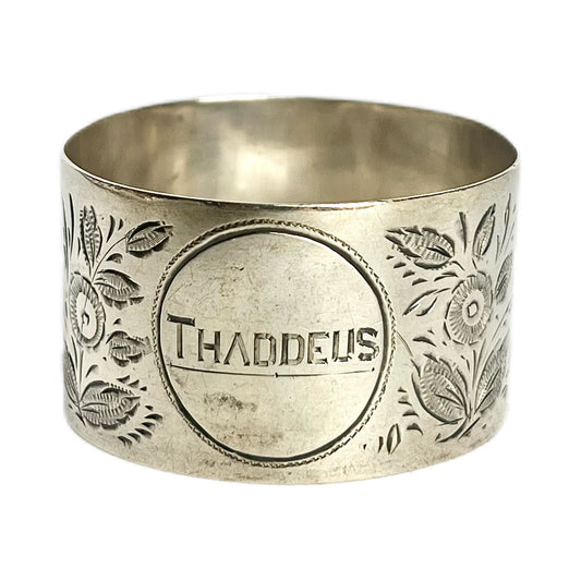 Antique Edwardian sterling silver napkin ring