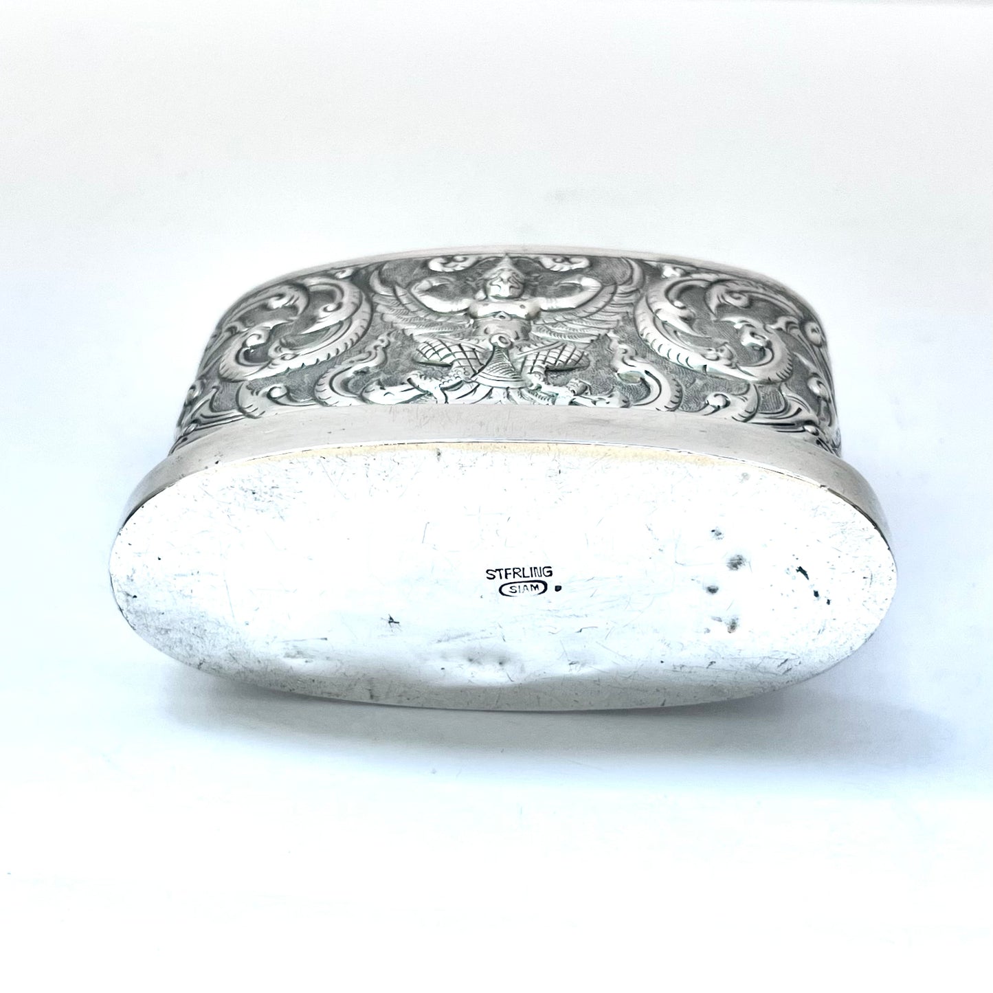 Encendedor de mesa vintage Ronson Varaflame en caja de plata esterlina tailandesa