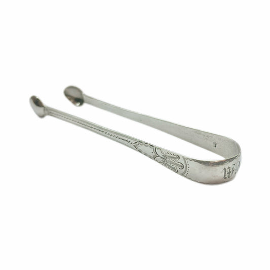 Pinzas antiguas de plata de ley con corte brillante de Jorge III, William & John Fisher.