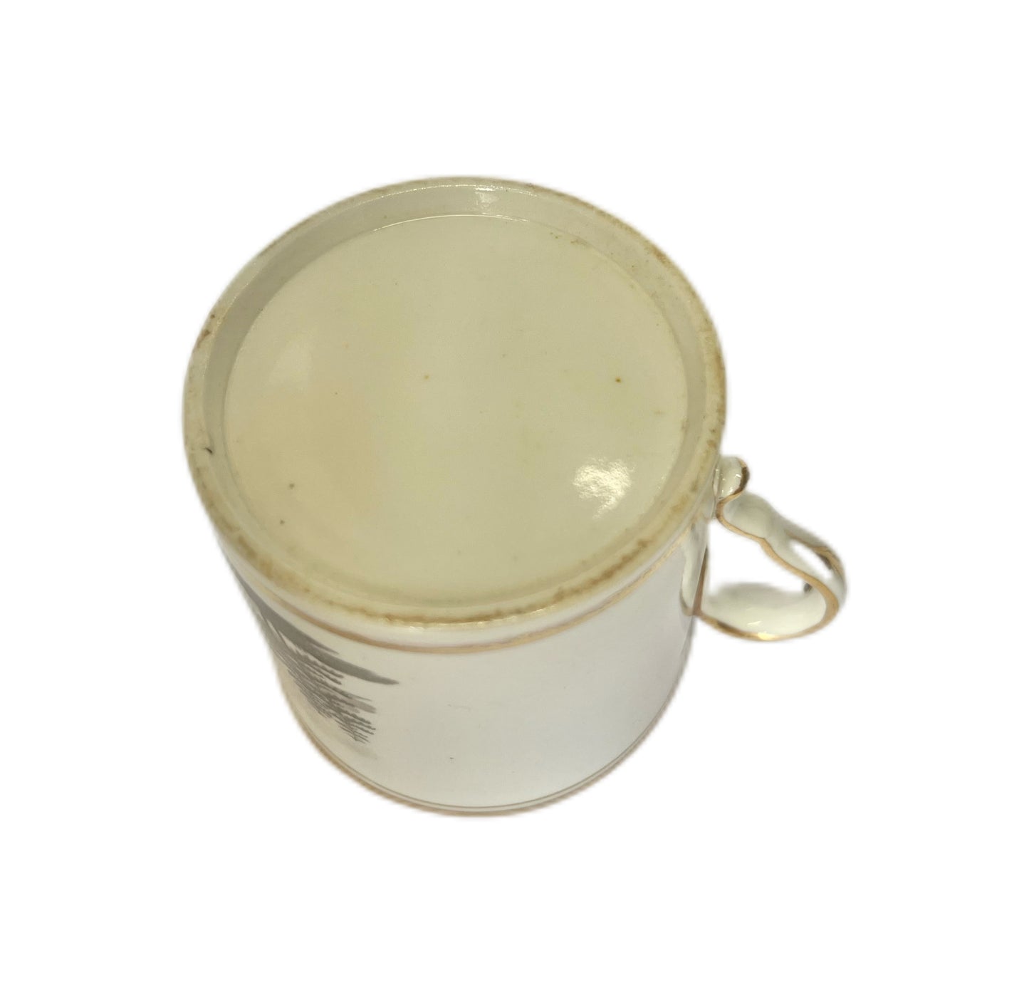 #4 Antique Spode Bat Ware coffee can, pattern 557