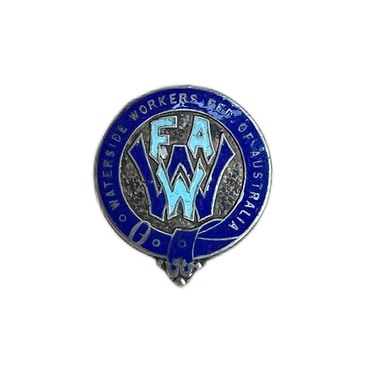 Antique Waterside Workers' Federation of Australia sterling silver and enamel membership badge