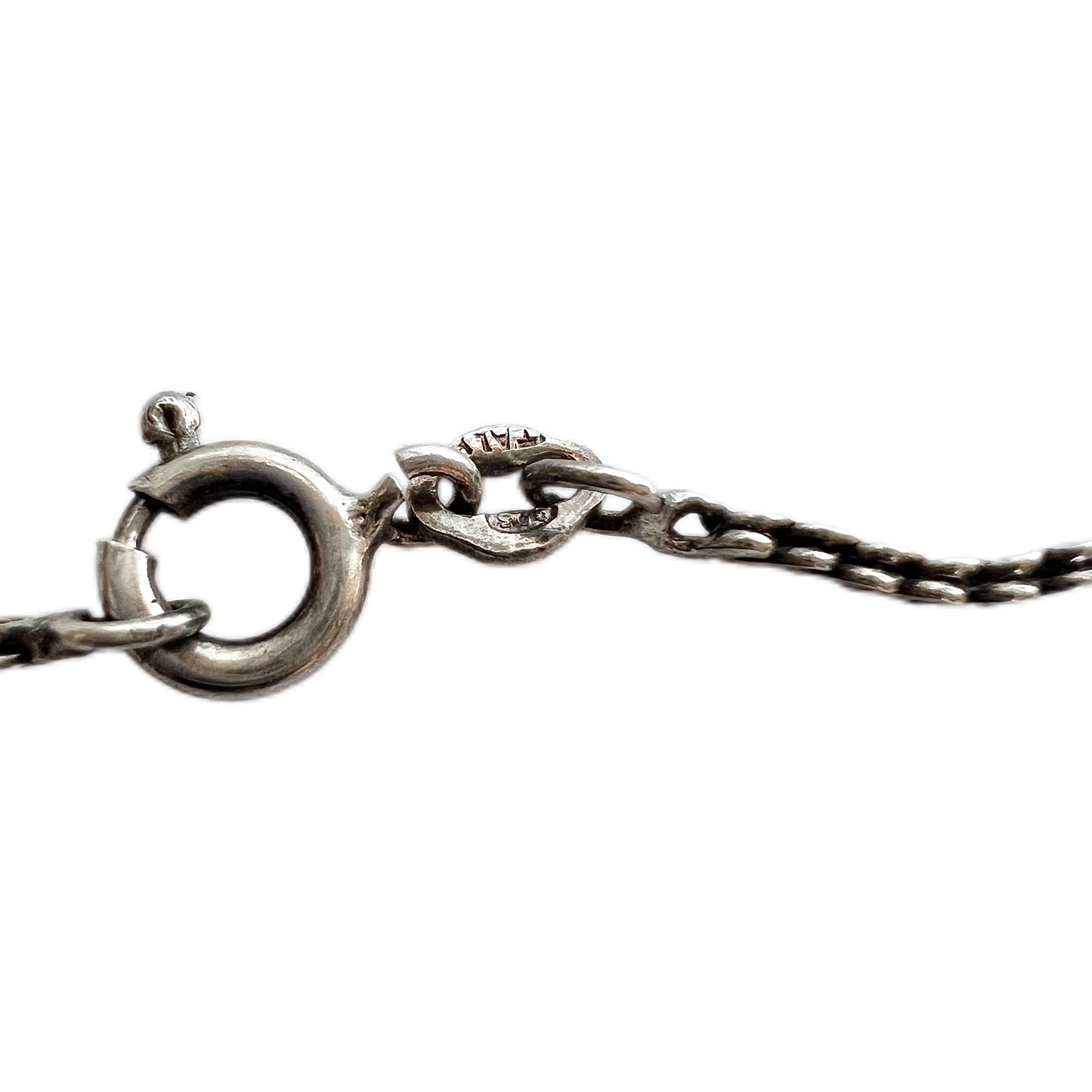 Vintage QEII Silver Jubilee sterling ingot pendant with associated chain