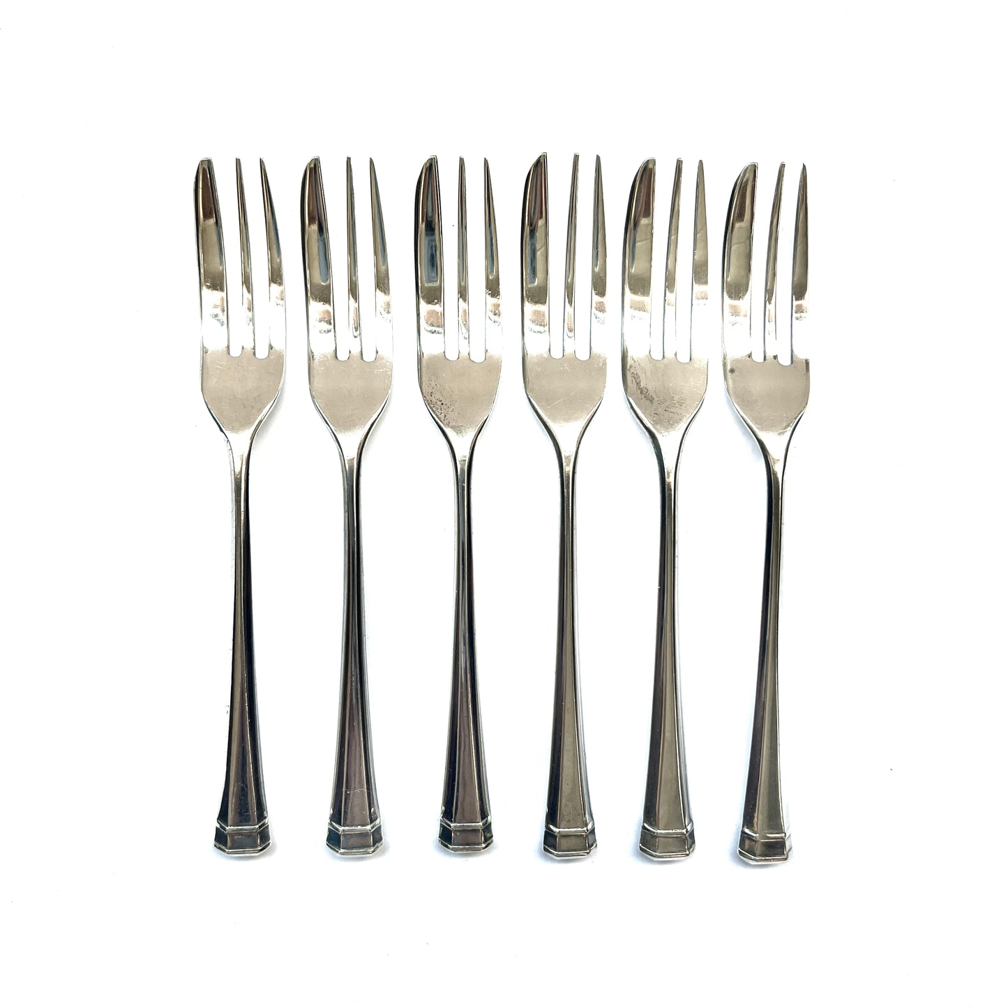 Vintage 20th century set of 6 Australian sterling silver cake forks by Prouds