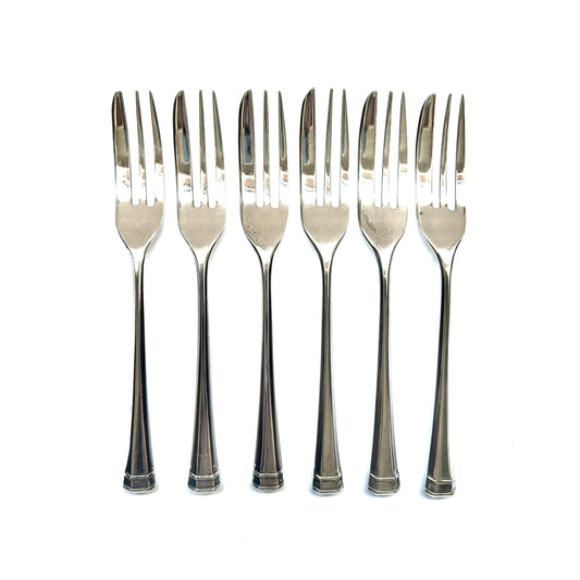 Vintage 20th century set of 6 Australian sterling silver cake forks by Prouds