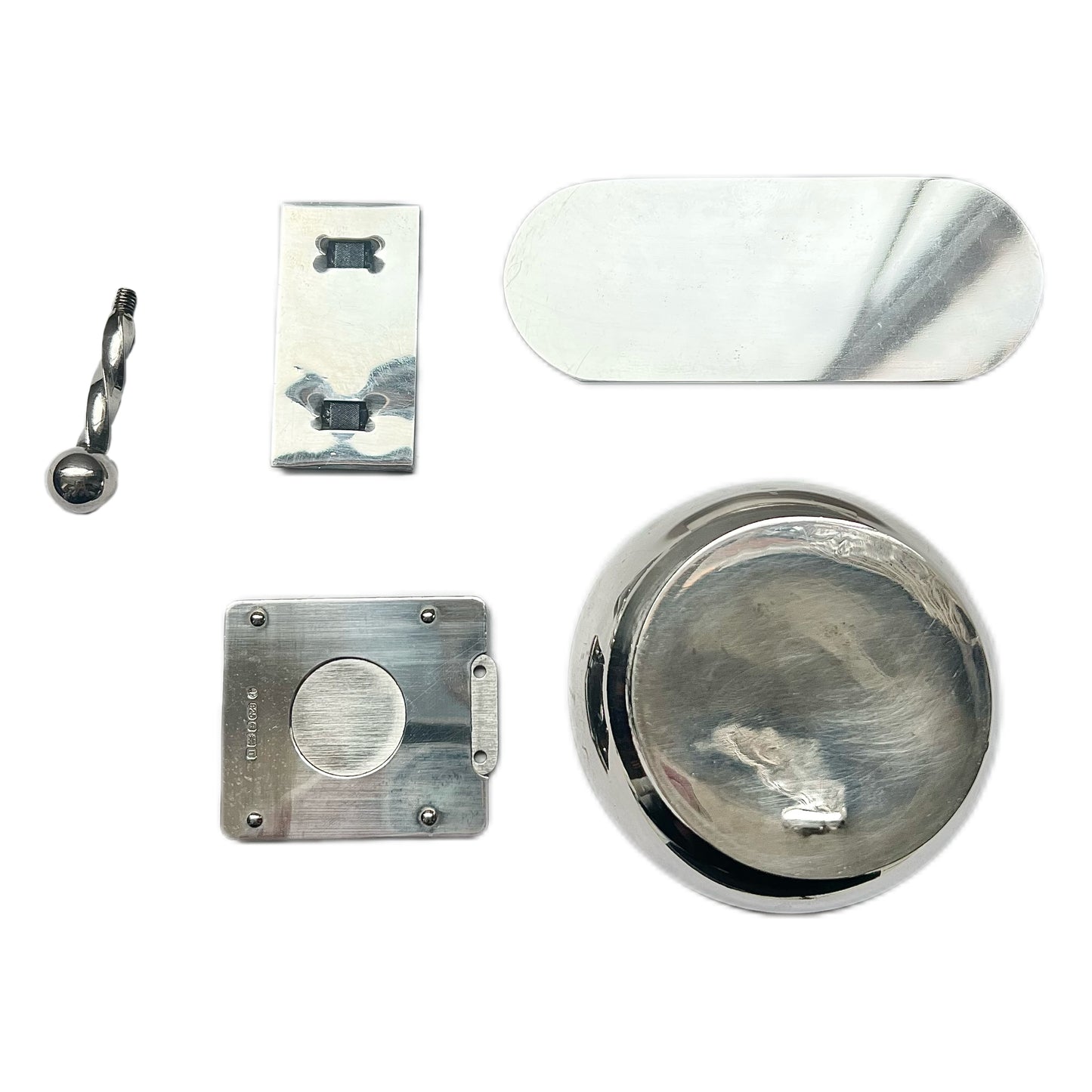 Fine English sterling silver gentleman’s smoking set
