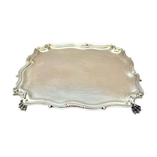 Bandeja o mesero antiguo de plata esterlina eduardiana, Chester, 1904, Haseler Brothers