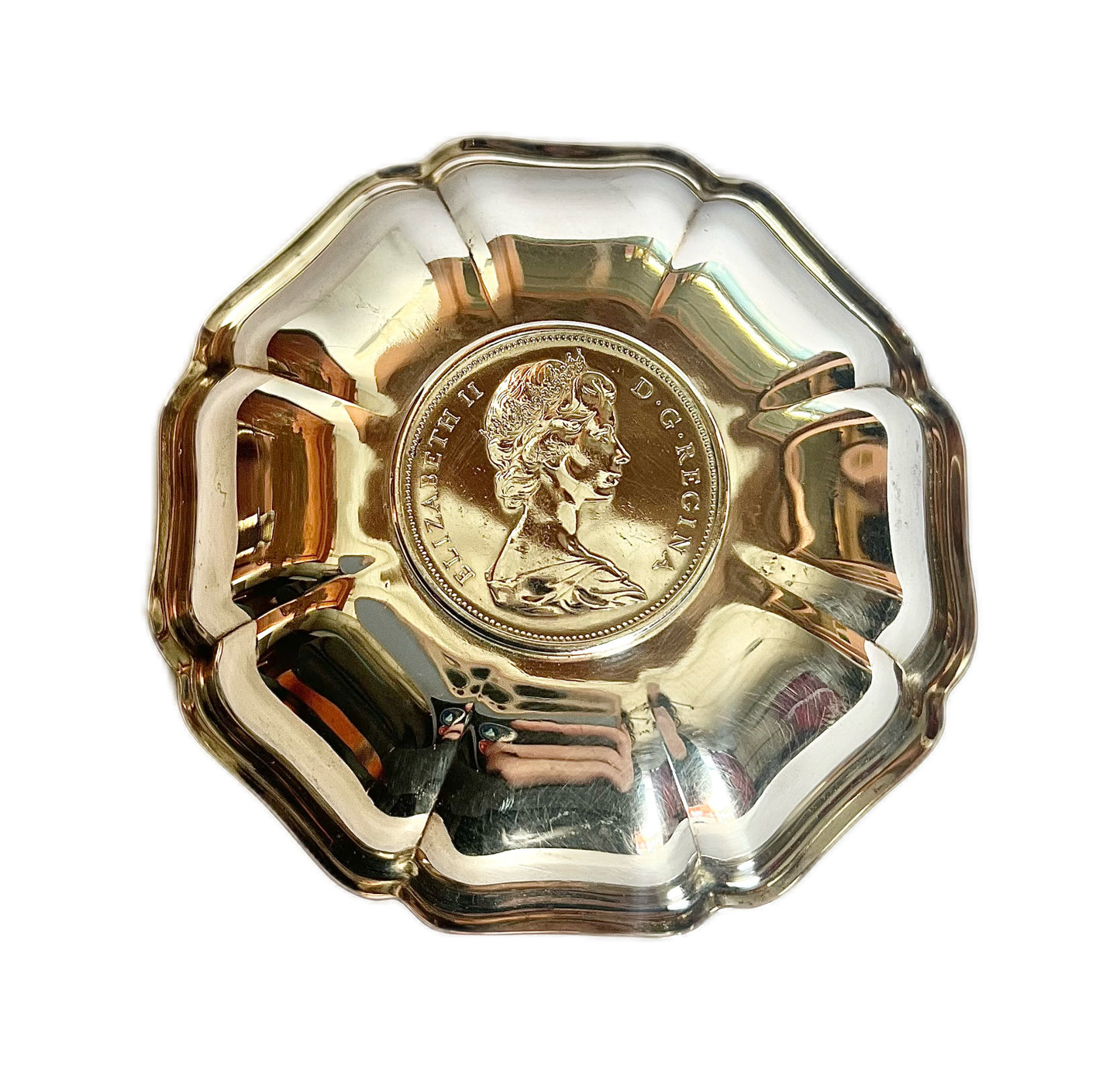 1967 silver Canadian dollar coin commemorative dish
