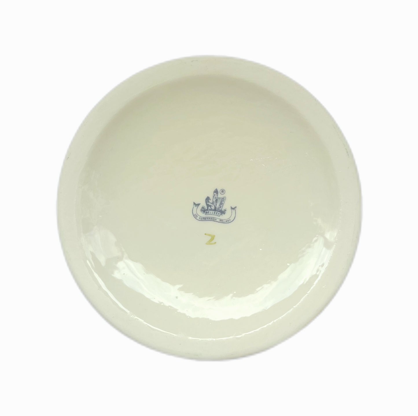 Vintage Belleek shamrock pattern trinket bowl