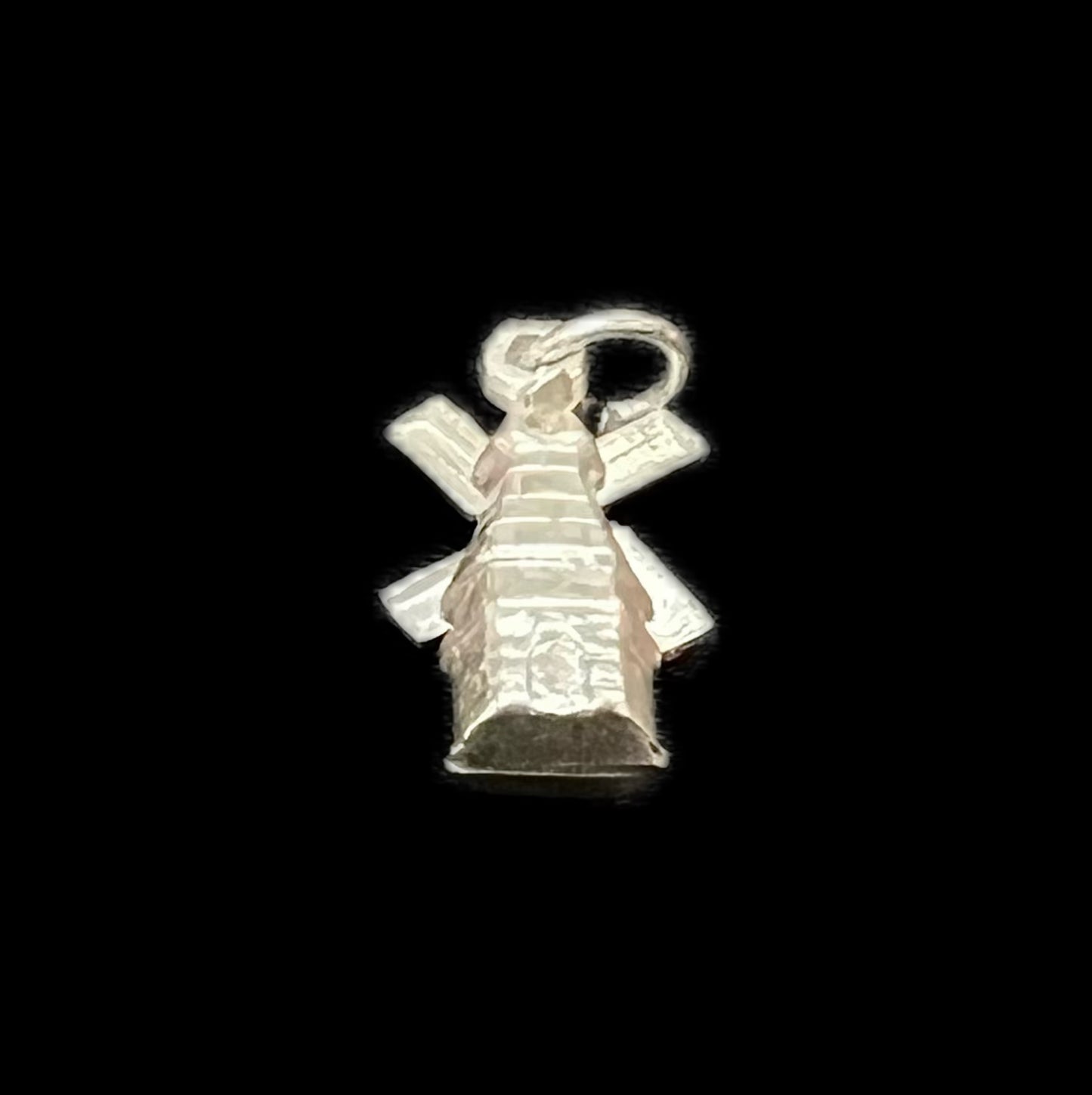 Vintage sterling silver articulated windmill charm