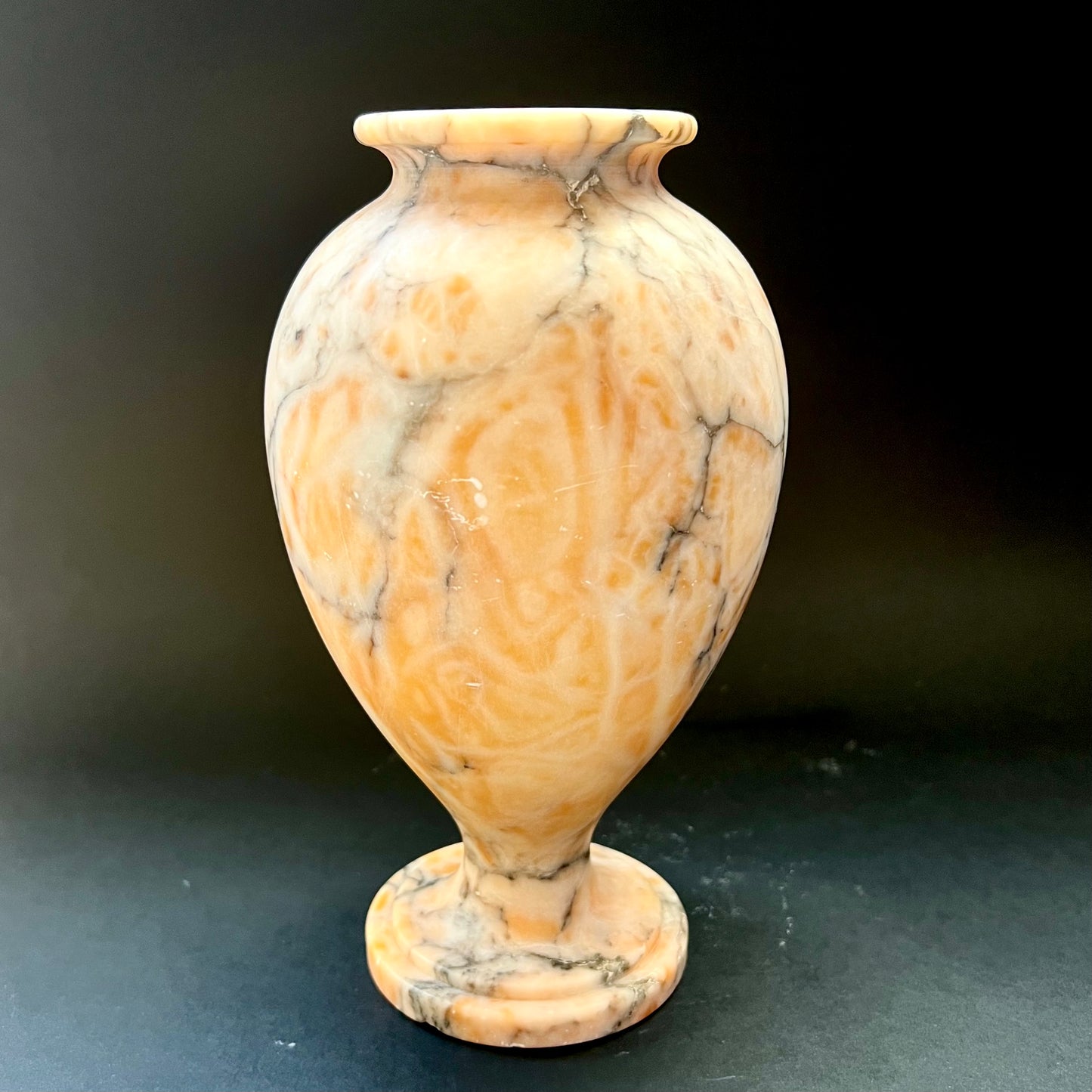 Salmon alabaster vase circa early to mid 20th century