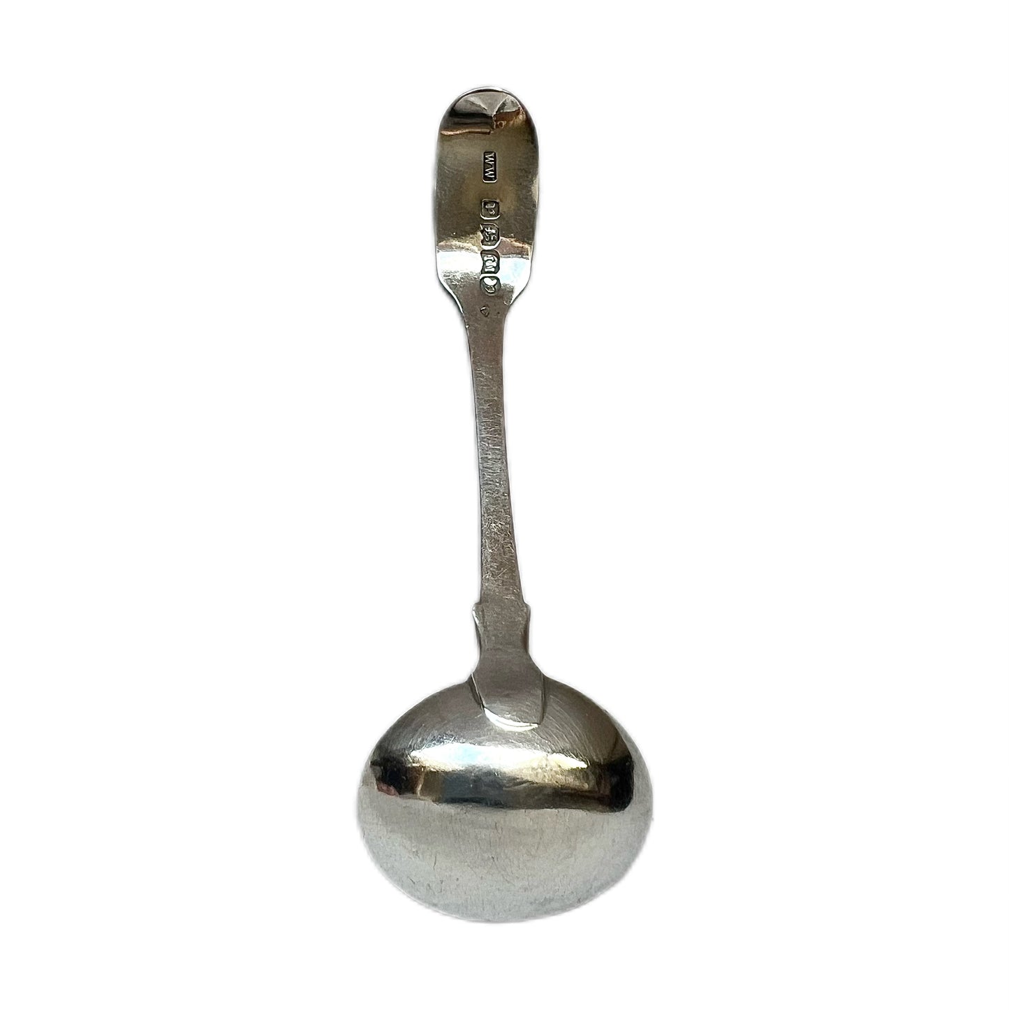 Antique provincial William IV sterling silver condiment spoon, Exeter, 1833, William Woodman