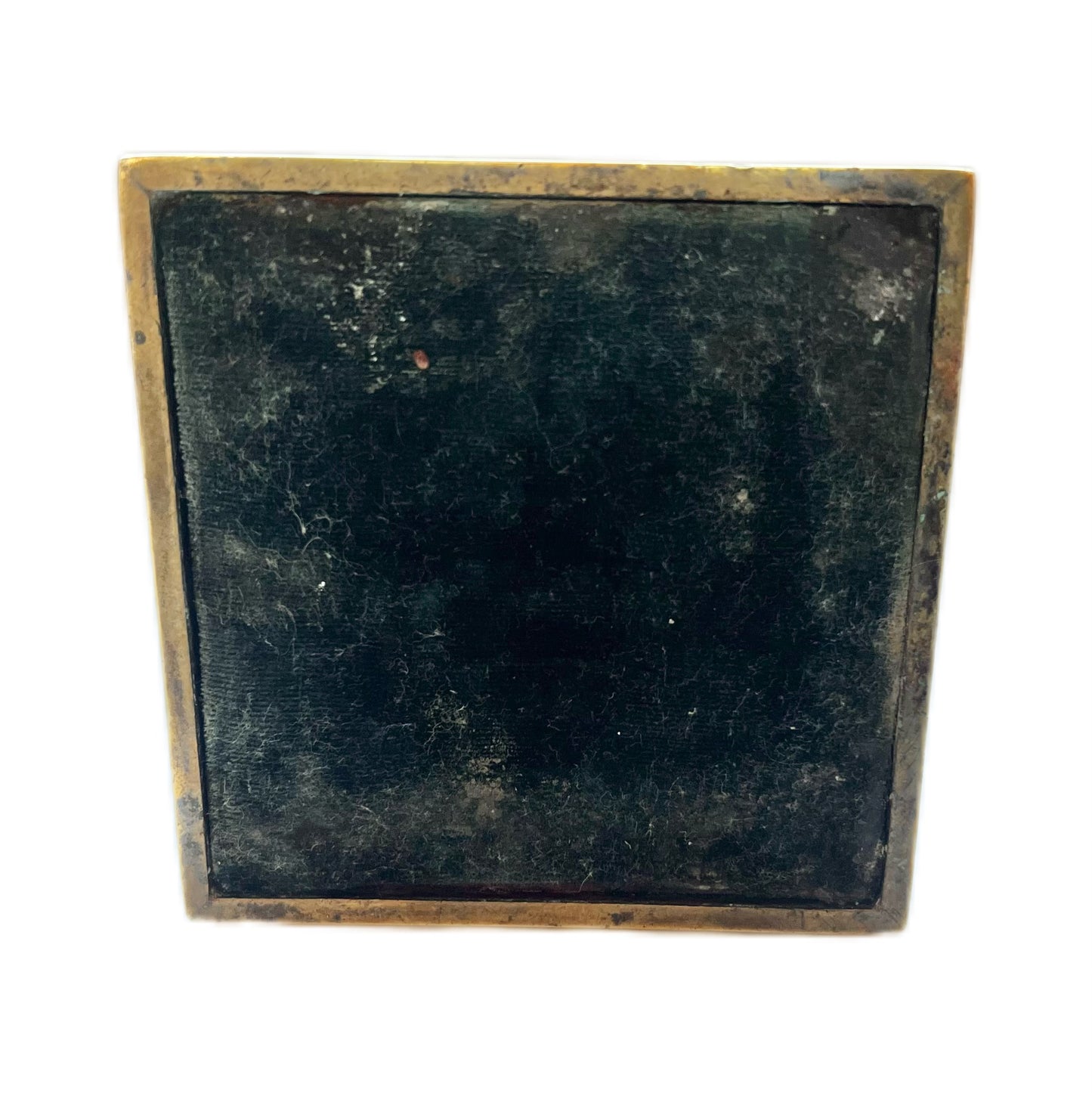 19th century brass candlestick with copper filigree work and portrait medallions