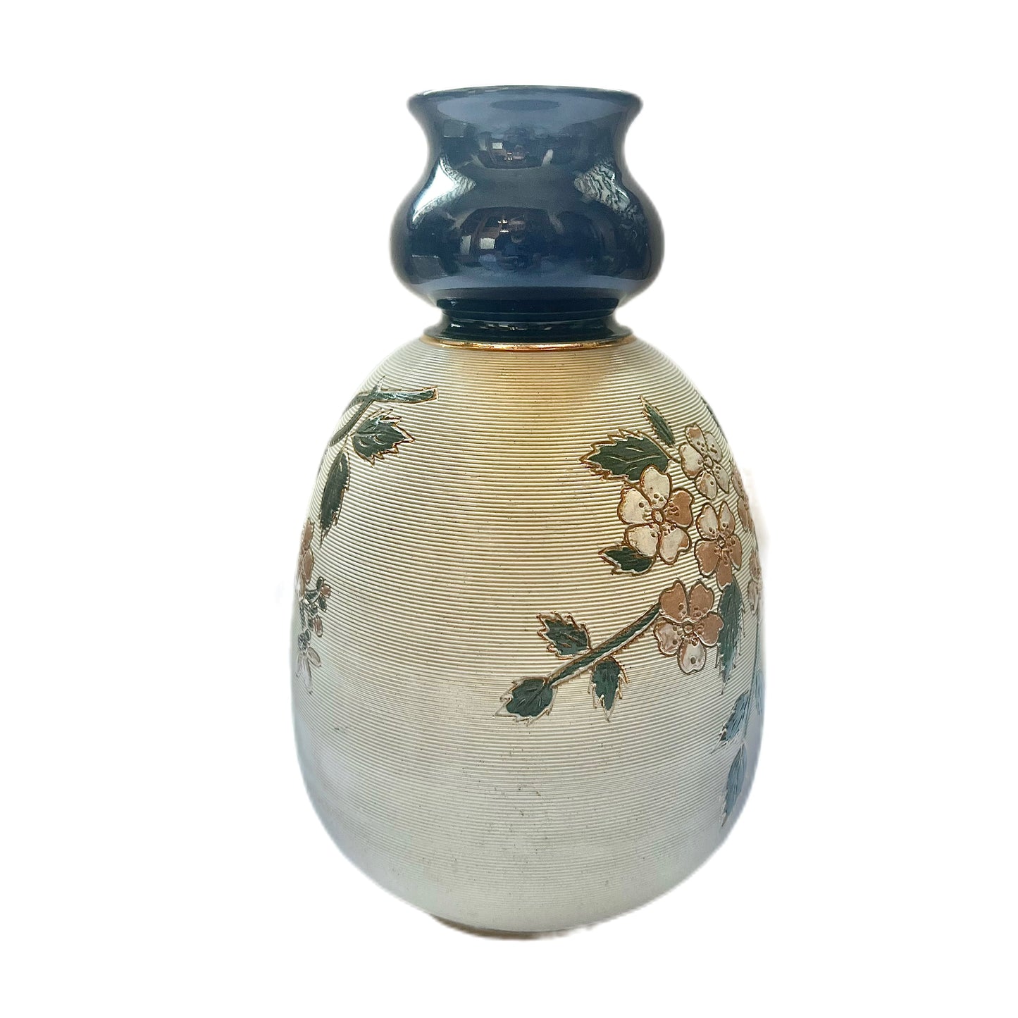 Jarrón de gres Art Nouveau con motivos florales, Langley Mill Pottery, Inglaterra