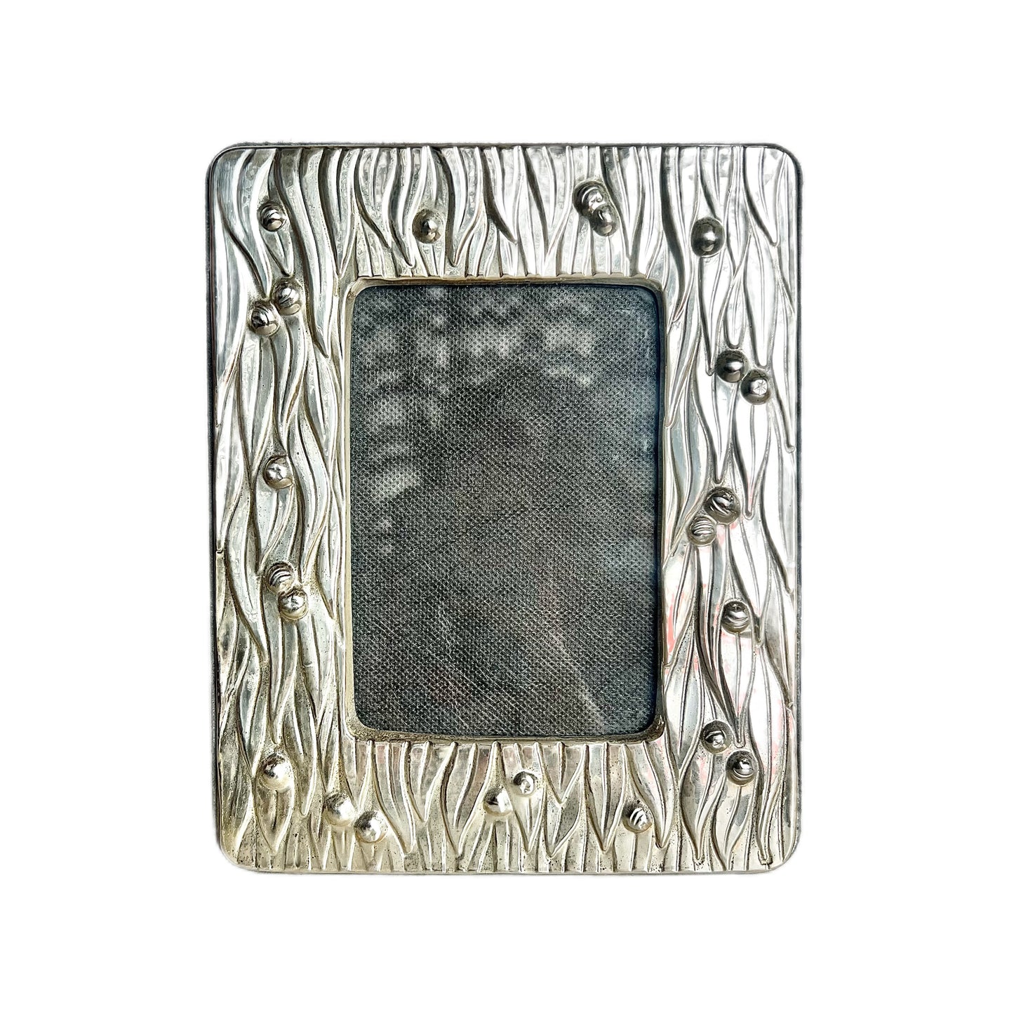 Vintage Italian gumnut sterling silver photo frame with stand