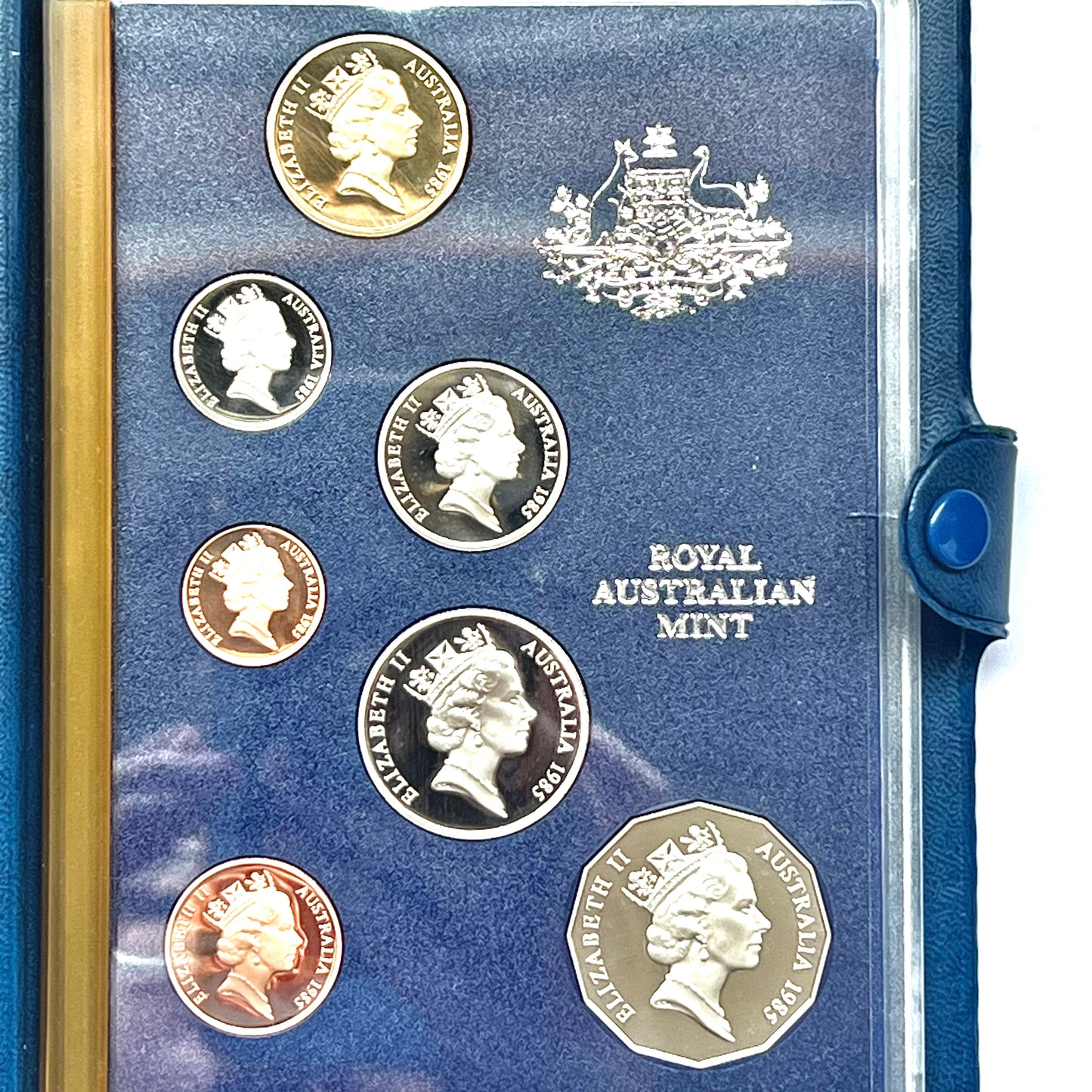 Juego de monedas de prueba australianas de 1985, emitidas por la Real Casa de la Moneda de Australia.