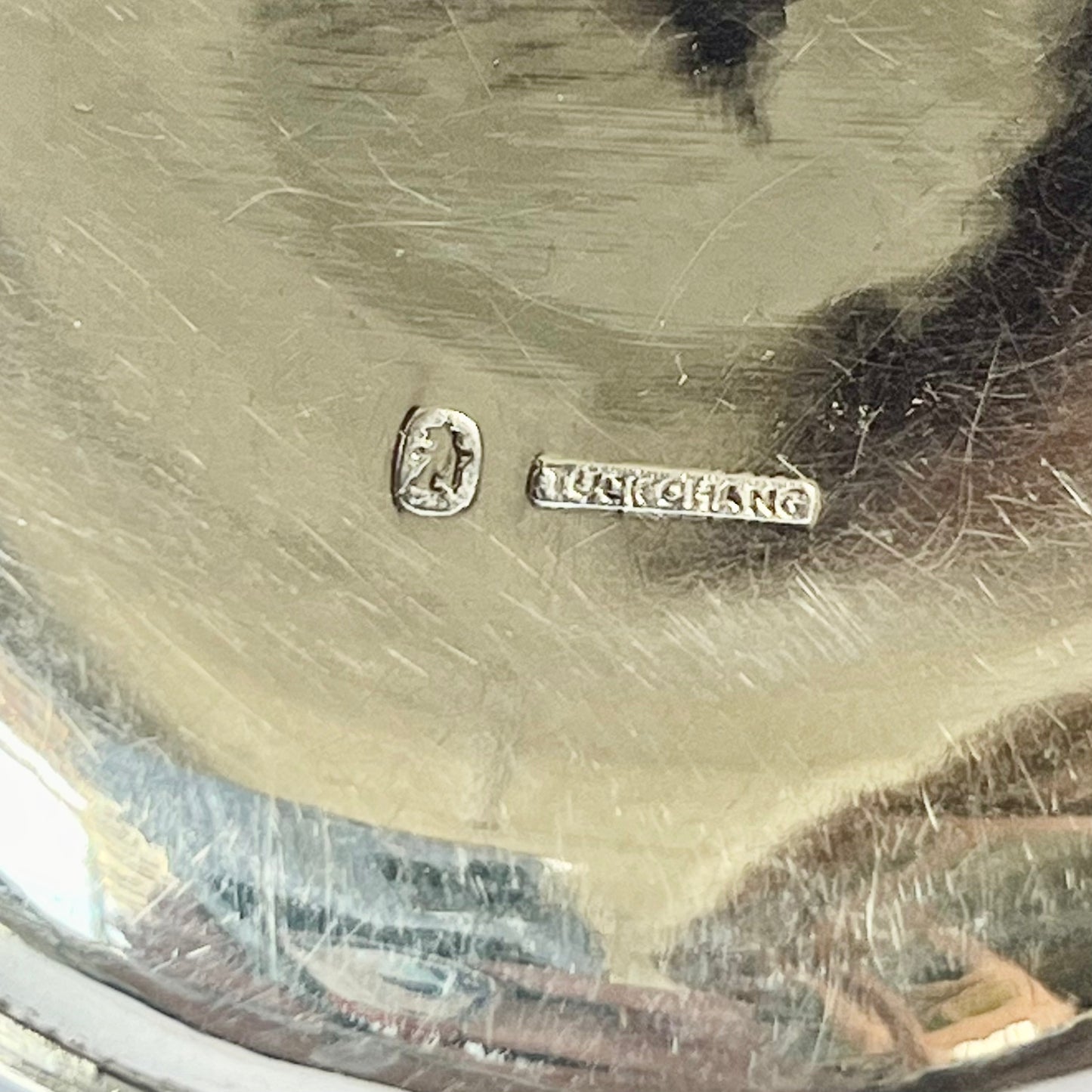 Antique Chinese export silver trinket dish circa early 20th century (1900s to 1910s) by renowned maker Tuck Chang, Shanghai