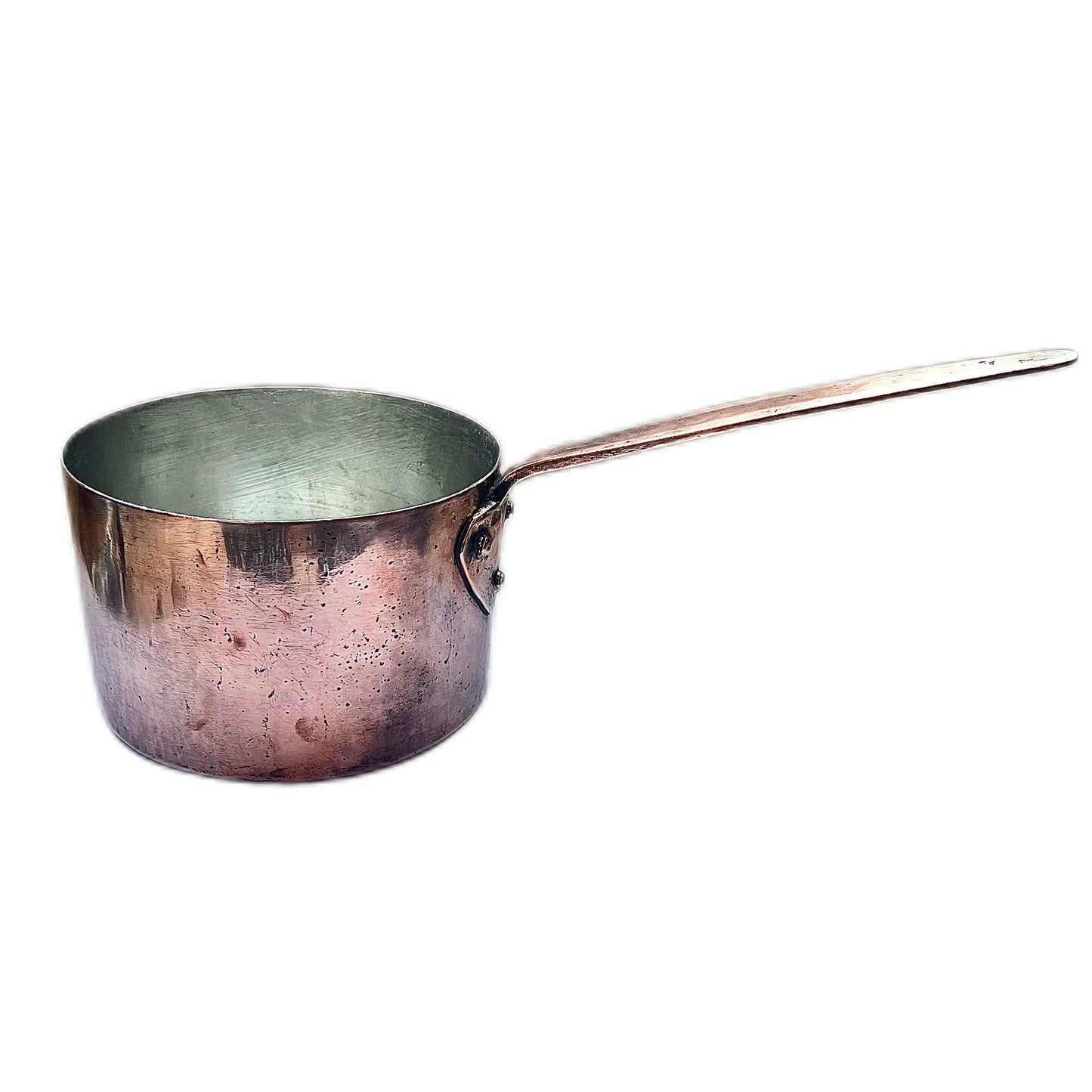 Antique late 18th to early 19th century European solid copper saucepan