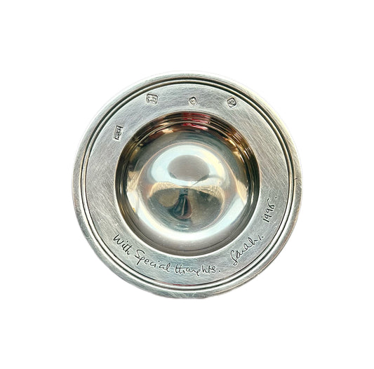 Vintage sterling silver miniature Armada dish Mappin & Webb, ex- Brian Walsh