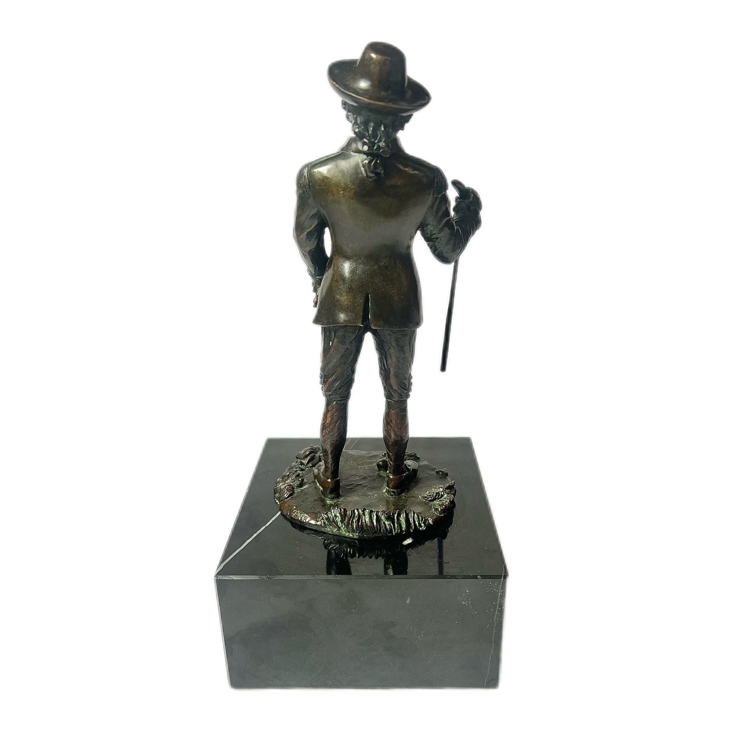 Midcentury bronze depicting a gentleman on marble base, signed by Sever
