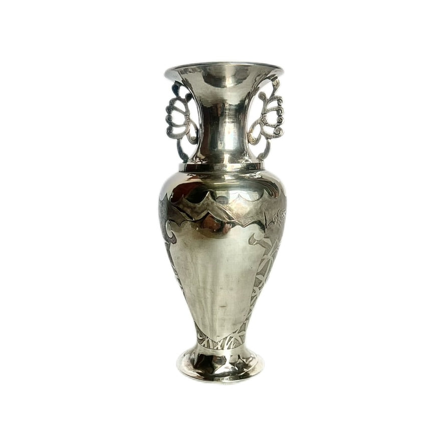 Late 19th to early 20th century Japanese export silver posy vase