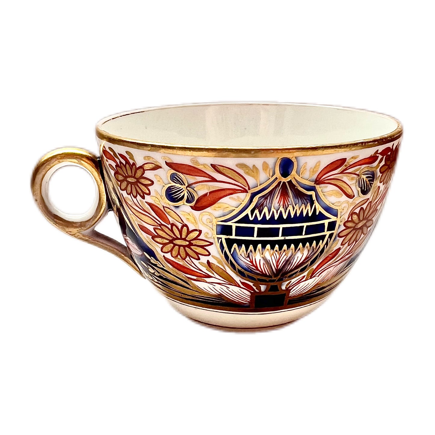 Regency period Minton hard paste porcelain Bute shaped teacup with ringhandle