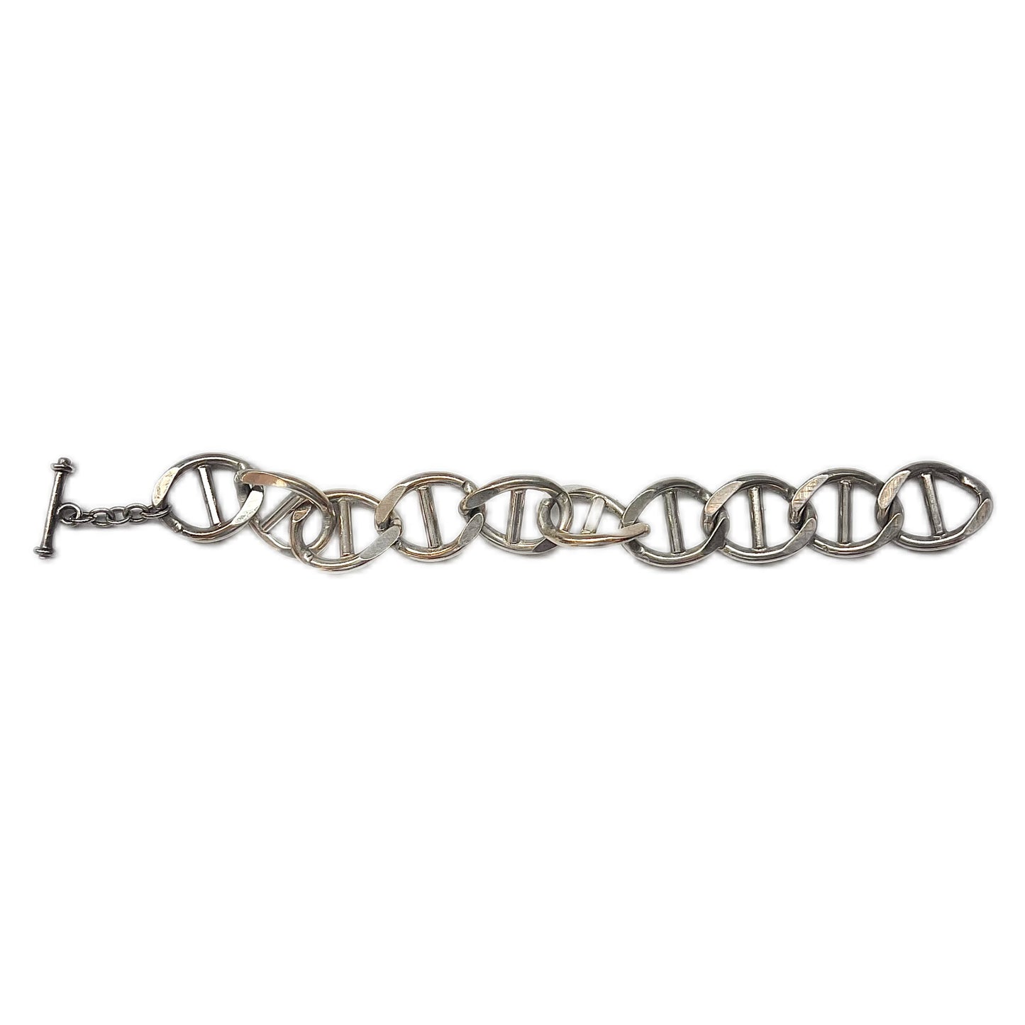 Vintage midcentury European sterling silver link bracelet