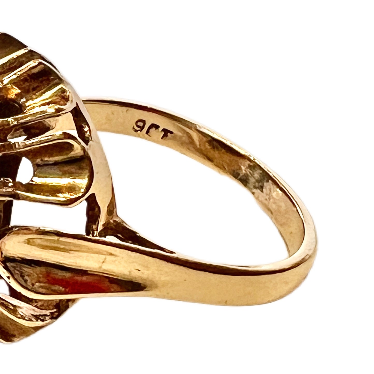 Midcentury Statement 9ct Gold and Garnet Cocktail Ring