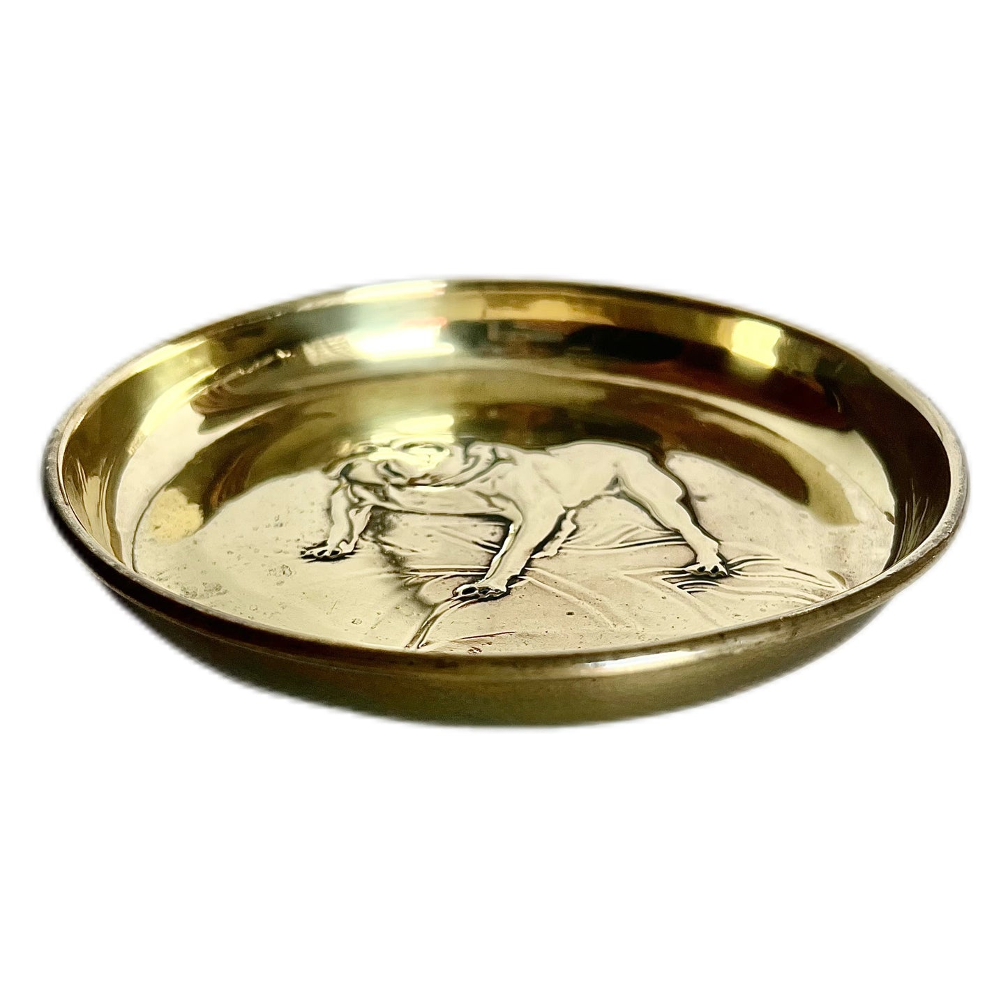 Vintage 1930s to 1950s English brass trinket dish