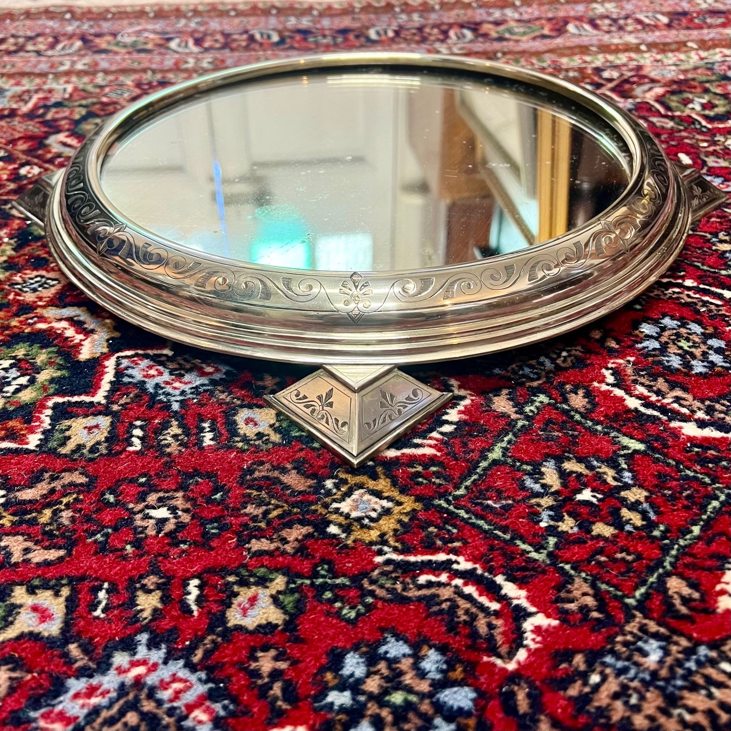 Rare Aesthetic Movement European mirrored plateau tray