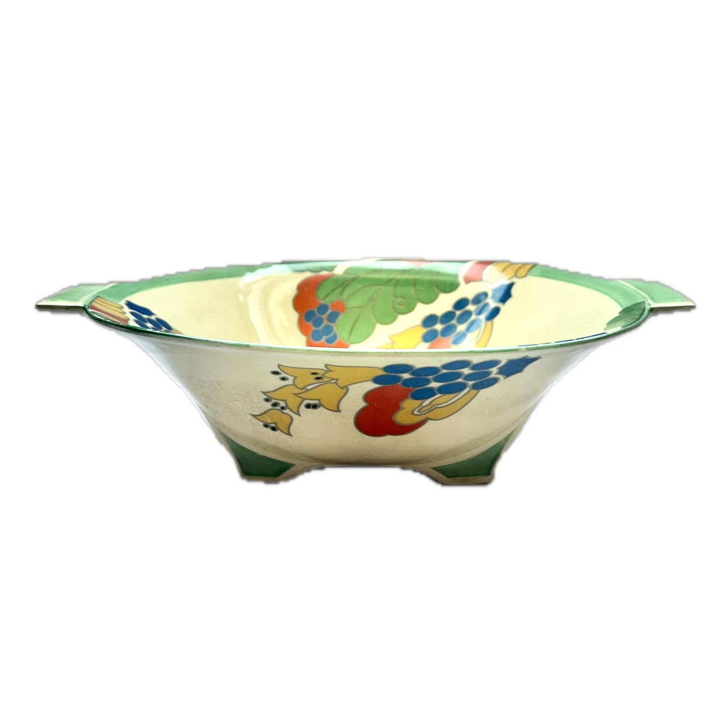 Statement 1930s Art Deco Royal Doulton Art Deco porcelain serving bowl in Caprice Pattern
