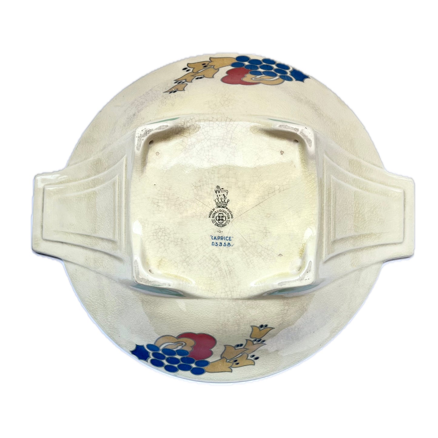 20 世纪 30 年代皇家道尔顿装饰艺术风格瓷器餐碗,采用 Caprice 图案