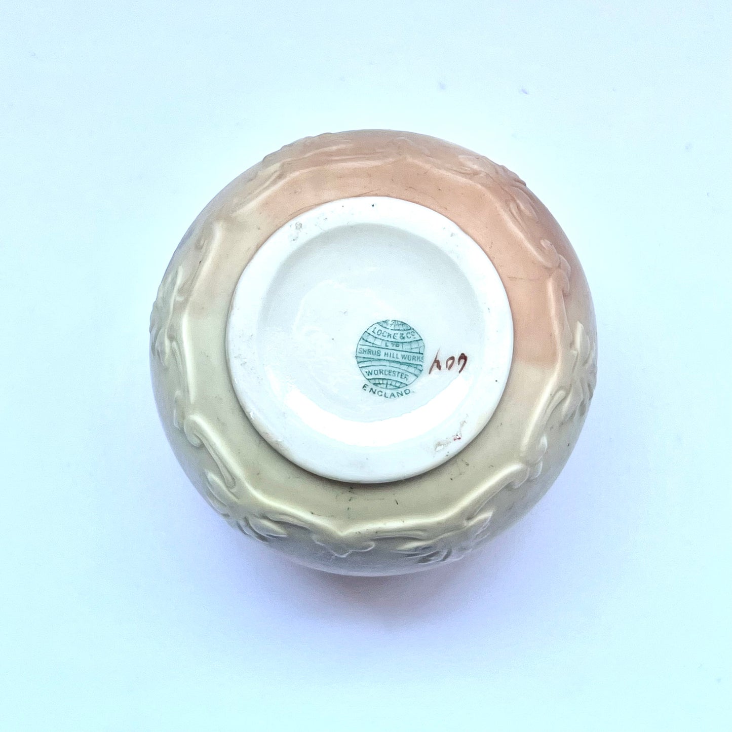 古董爱德华时期瓷器孔雀糖罐和奶油罐,由英国伍斯特灌木山工厂的 Locke and Co. 出品